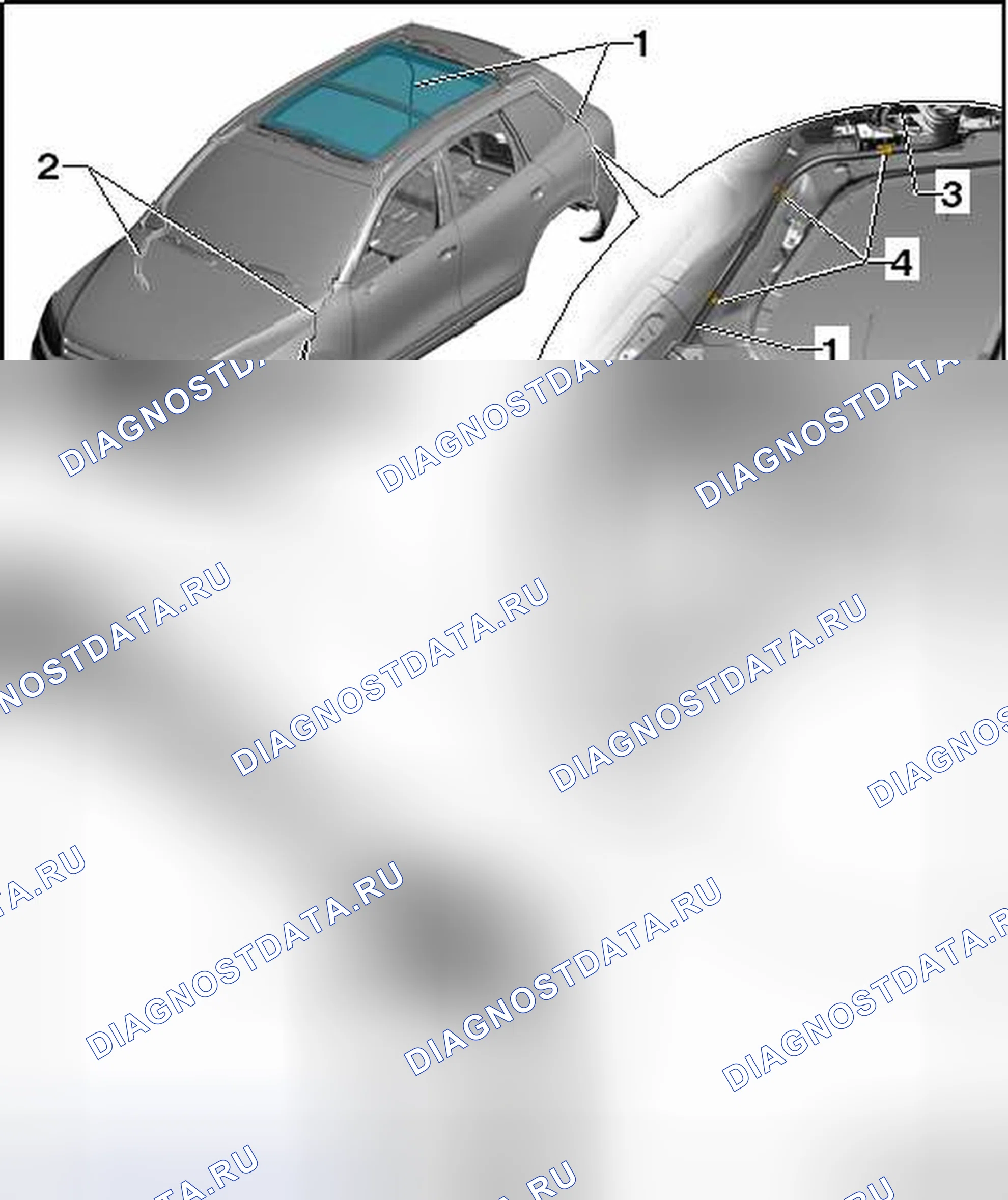 Рис. 15: ОБЗОР ШЛАНГОВ ДЛЯ СЛИВА ВОДЫ В СБОРЕ. Volkswagen Touareg II