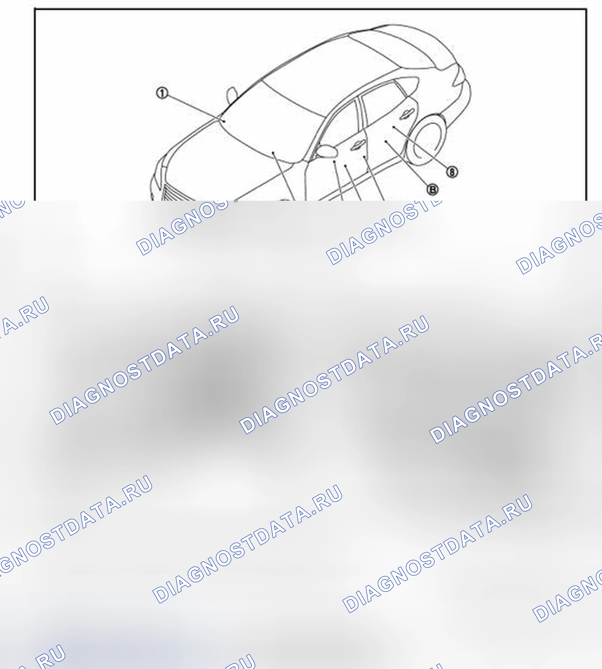 Рис. 55: Расположение компонентов. Infiniti Q70 I рестайлинг