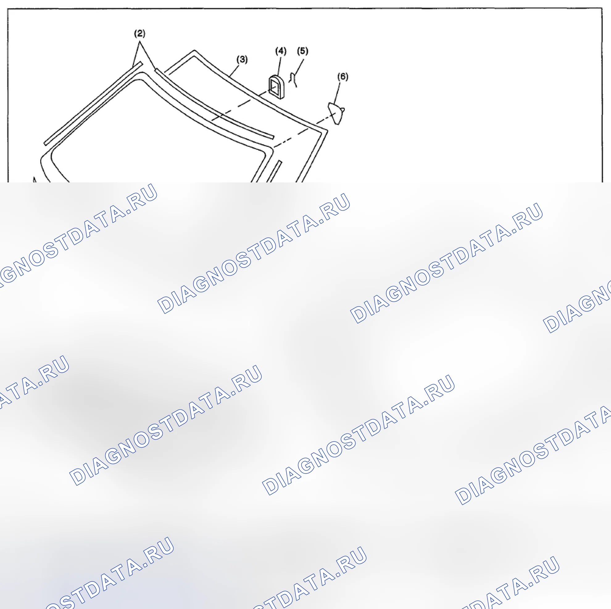 Рис. 65: НЕПОДВИЖНОЕ СТЕКЛО (4-ДВЕРНАЯ МОДЕЛЬ). Subaru Impreza GH