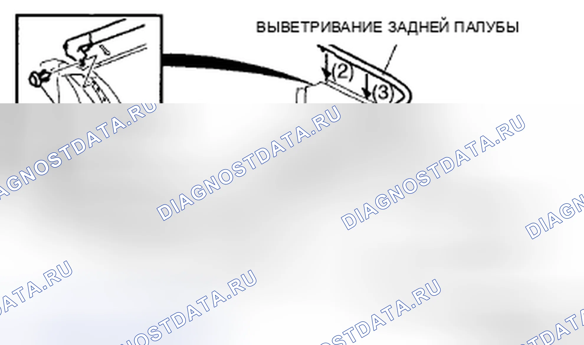 Рис. 96: МОНТАЖ ПОГОДОЗАЩИТНОЙ ПОЛОСЫ НА ЗАДНЕЙ ПАЛУБЕ. Mazda MX-5 NC рестайлинг