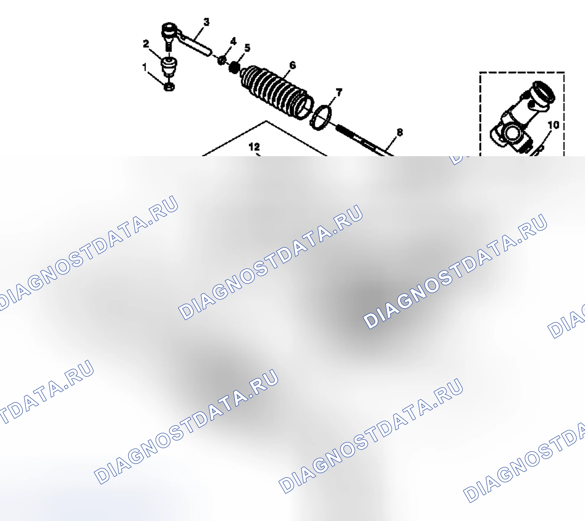 Рис. 1: Реечный гидроусилитель руля. GMC Cutaway G3500 