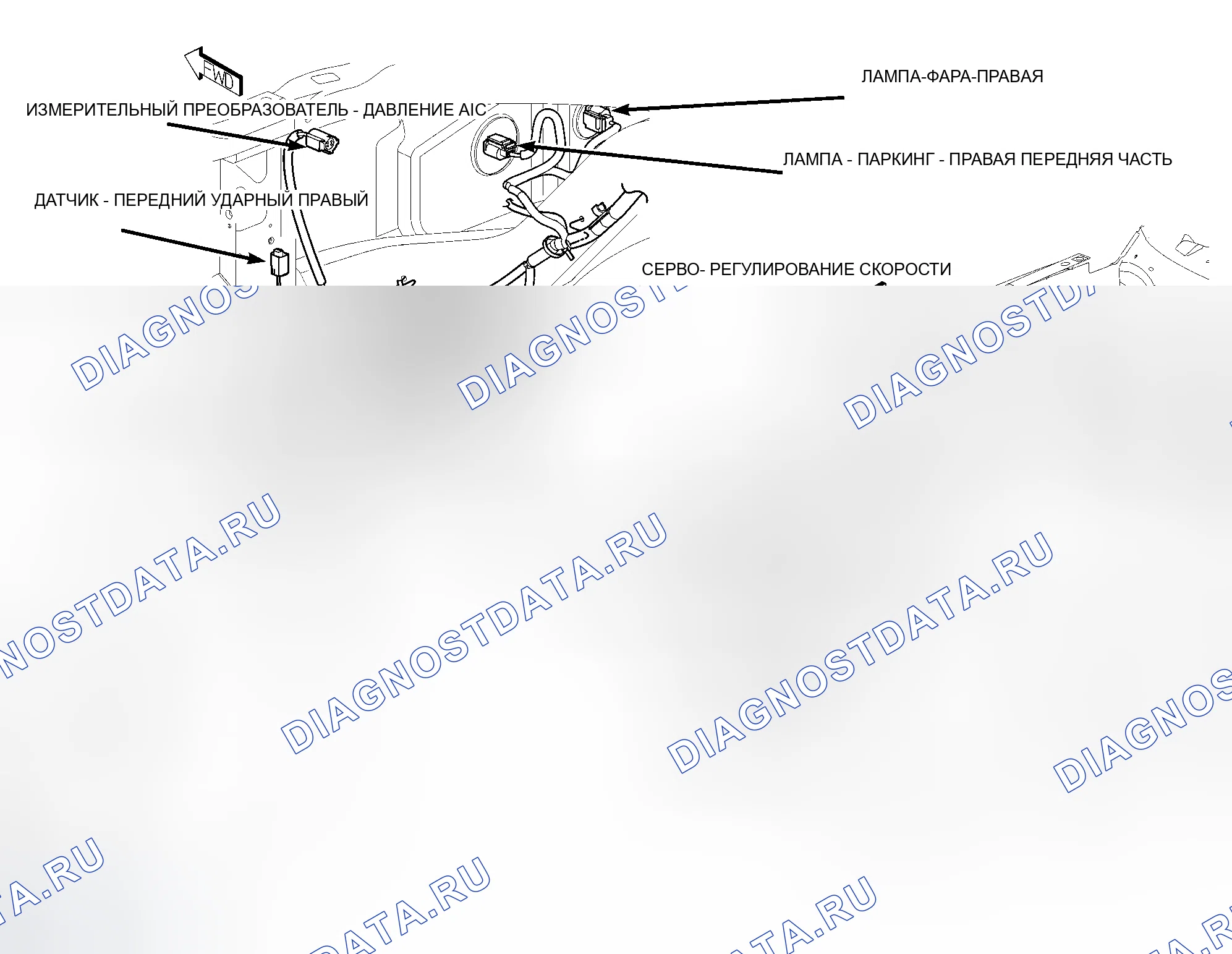 Рис. 1: ГРАФИКИ РАСПОЛОЖЕНИЯ КОМПОНЕНТОВ. Dodge Dakota III рестайлинг
