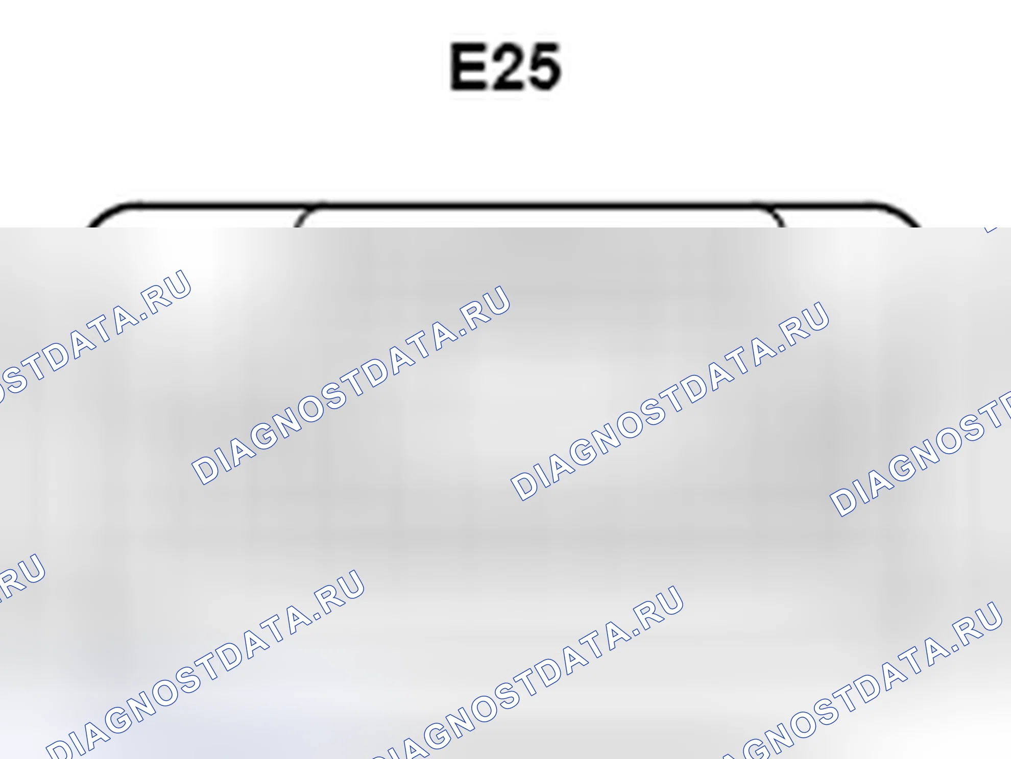 Рис. 515: Вид с торца разъема ECU шлюза (E25). Lexus ES XV40