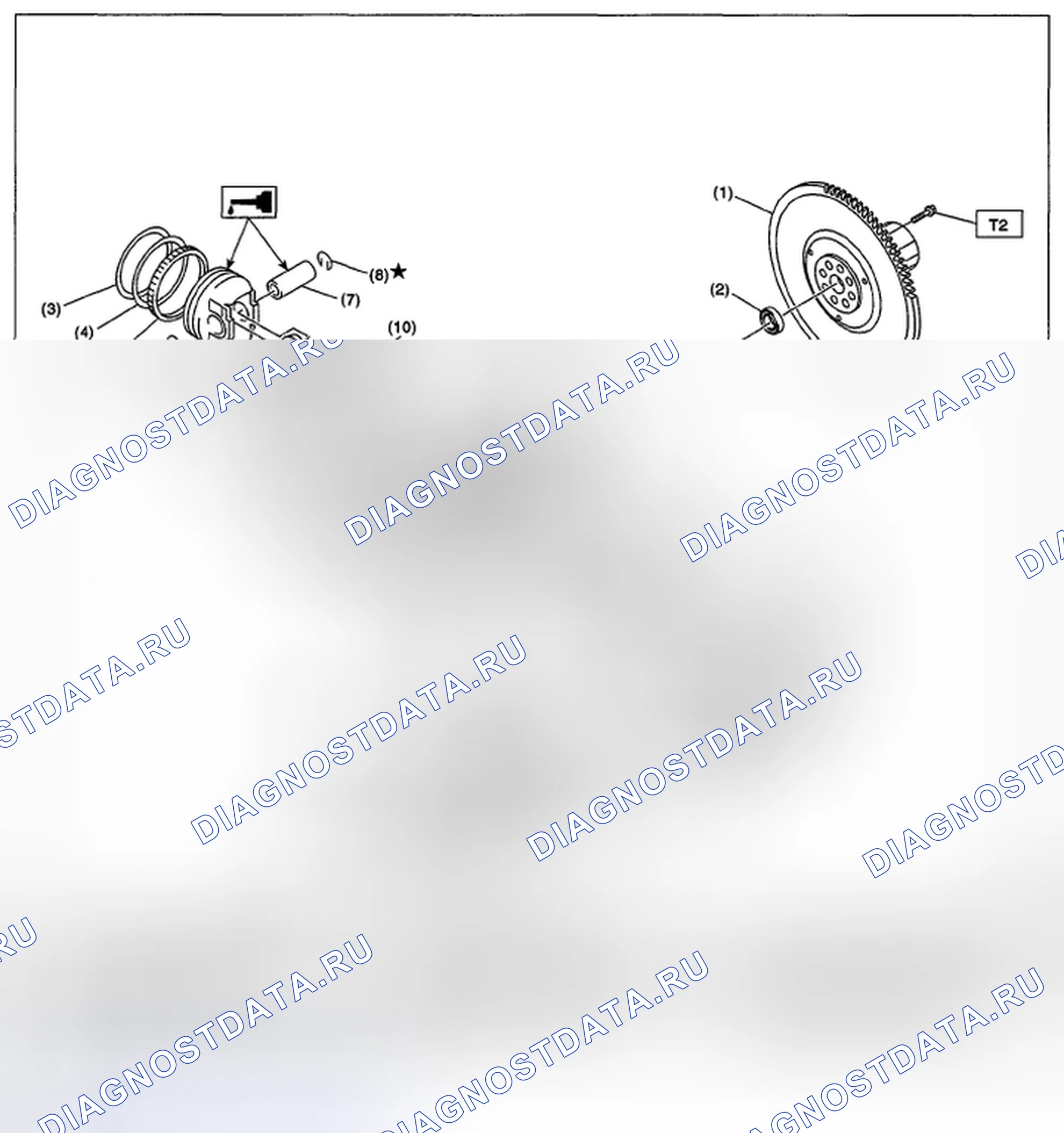 Рис. 77: КОЛЕНЧАТЫЙ ВАЛ И ПОРШЕНЬ. Subaru Impreza WRX STI GR