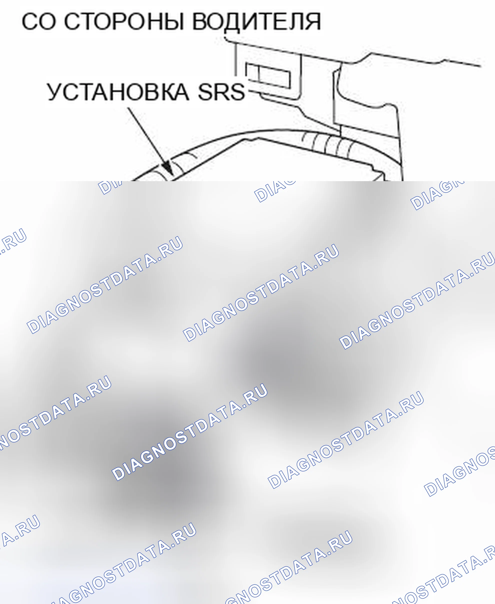 Рис. 189: Вид с торца разъема датчика подушки безопасности в сборе (A34). Toyota 4Runner IV рестайлинг