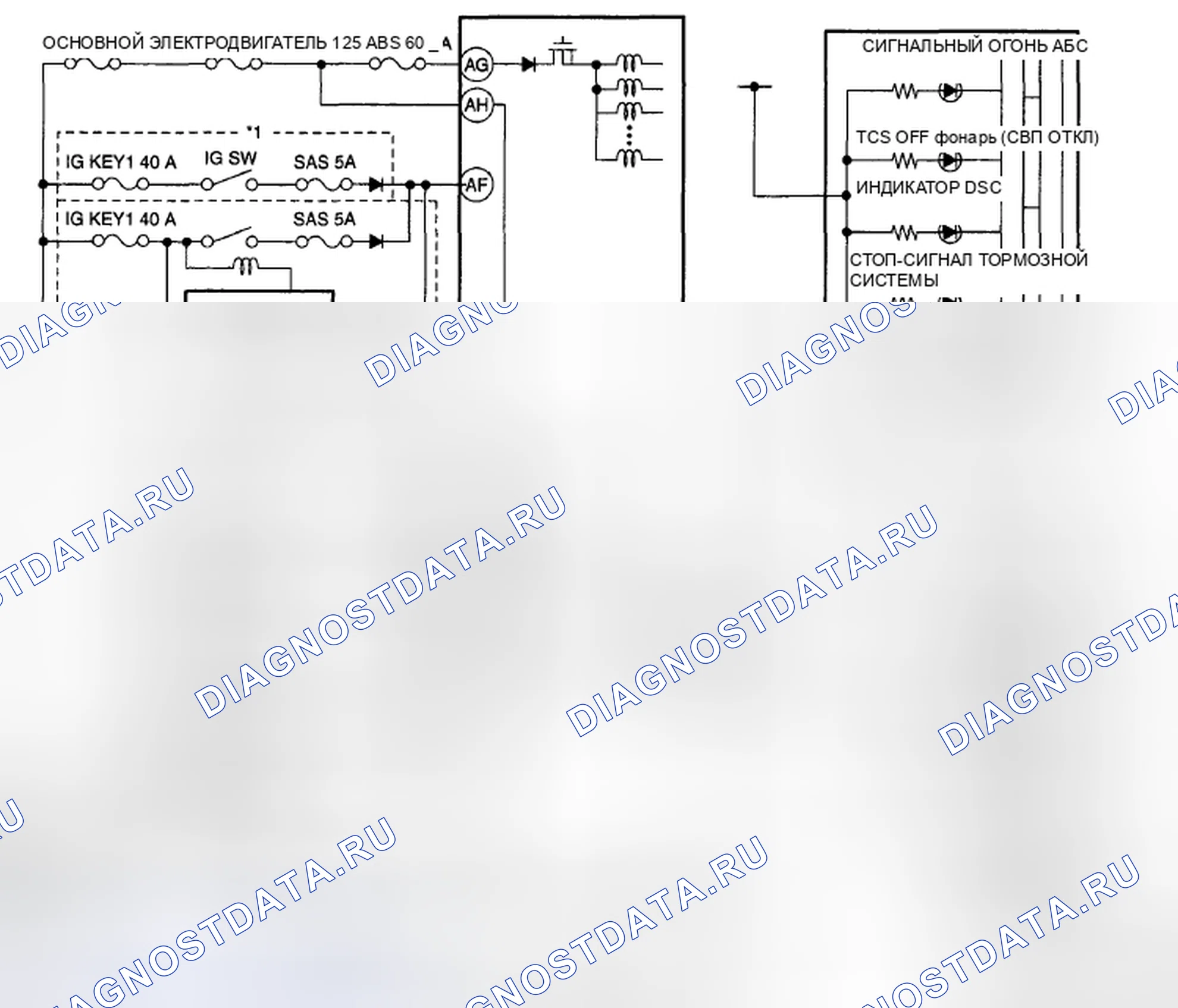 Рис. 22: электросхема СИСТЕМЫ ABS / TCS. Mazda 6 GH рестайлинг