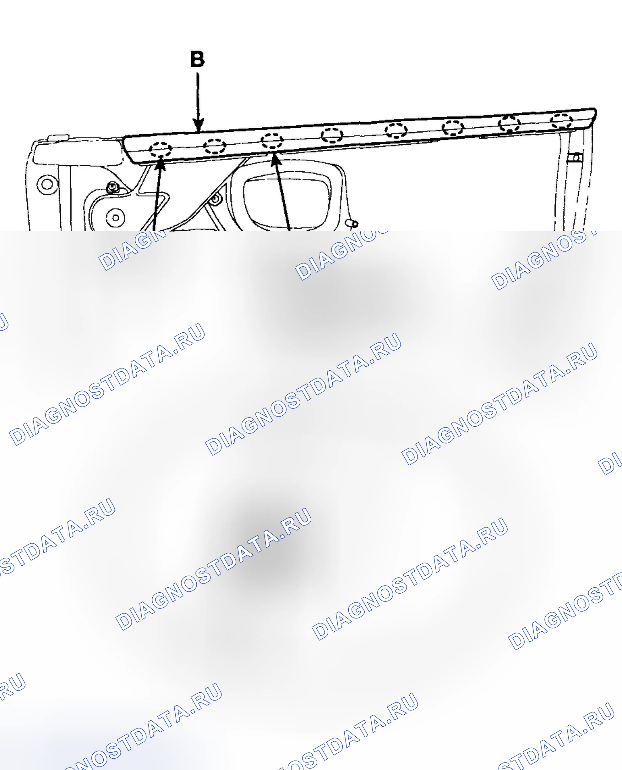 Рис. 66: ЗАМЕНА ДВЕРНОГО РЕМНЯ Уплотнитель. Hyundai Tucson I