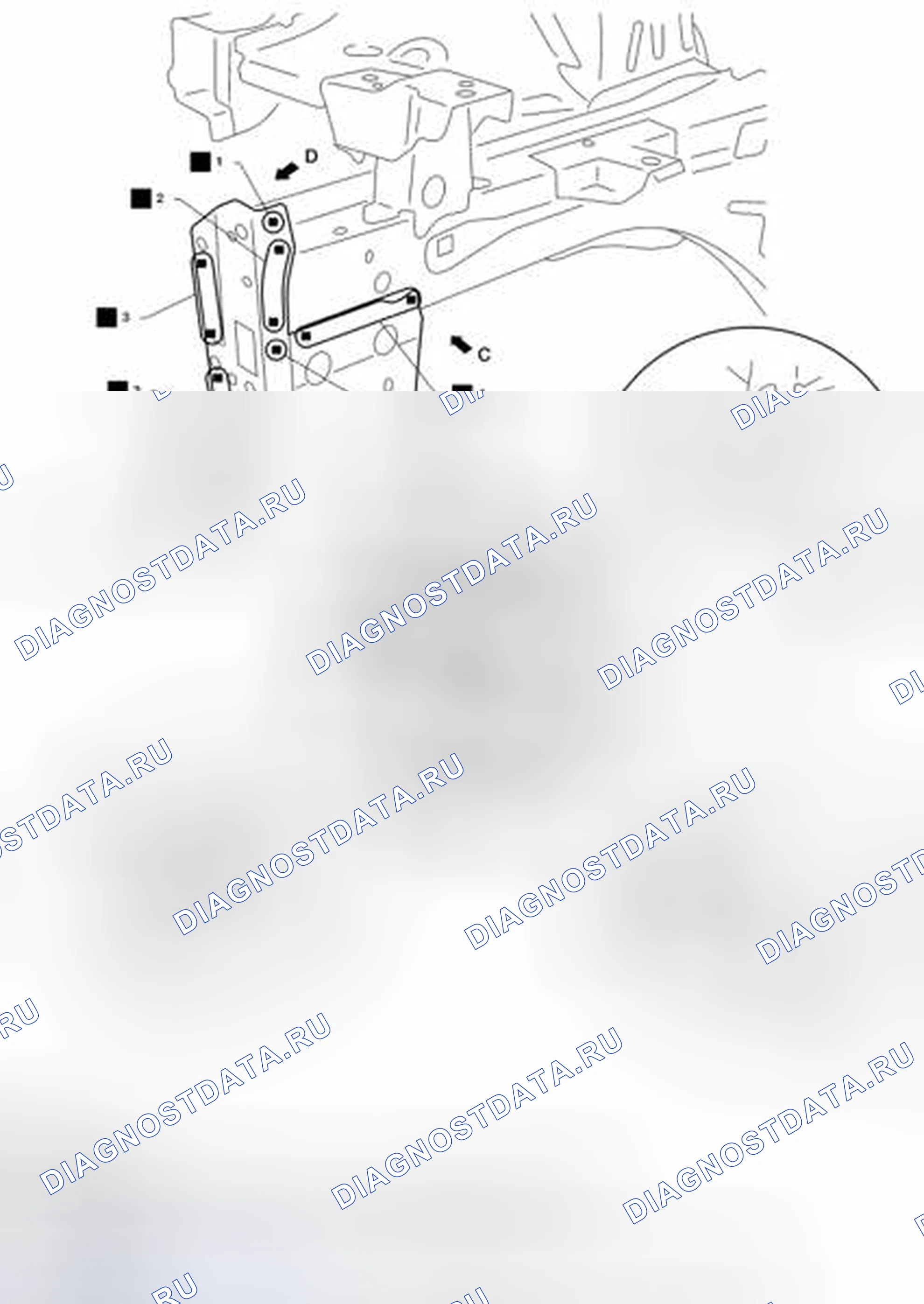 Рис. 146: Элемент передней стороны (частичная замена). Nissan Leaf I