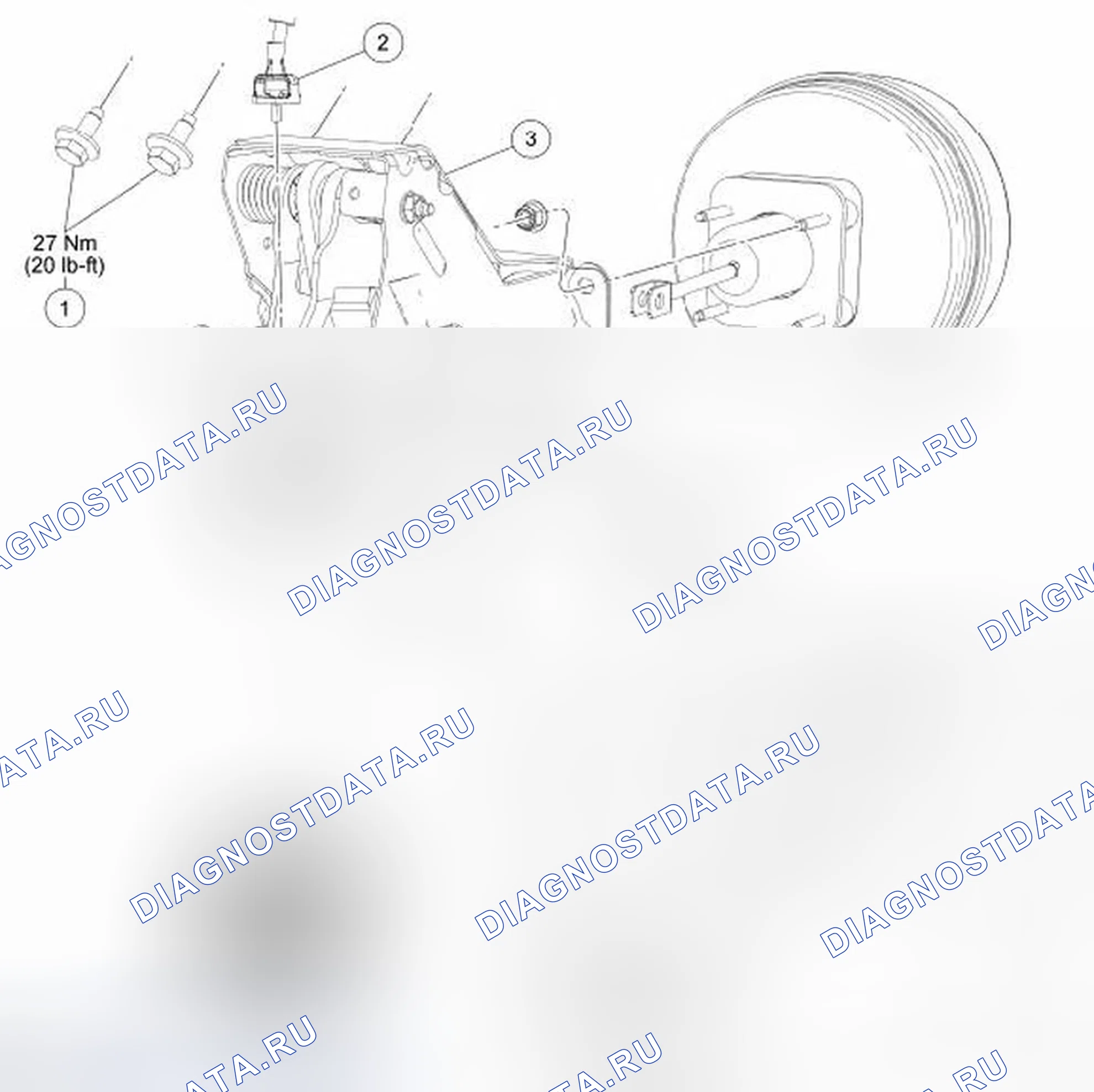 Рис. 31: Педаль тормоза и кронштейн. Ford Expedition III