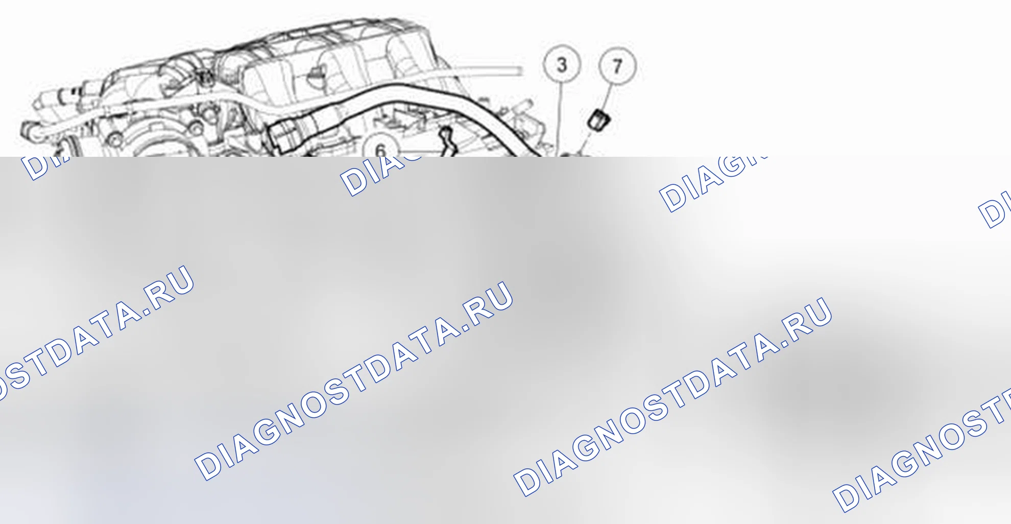 Рис. 827: Крышка клапана - левая (вид 1 из 2). Ford Pickup F250 Super Duty II