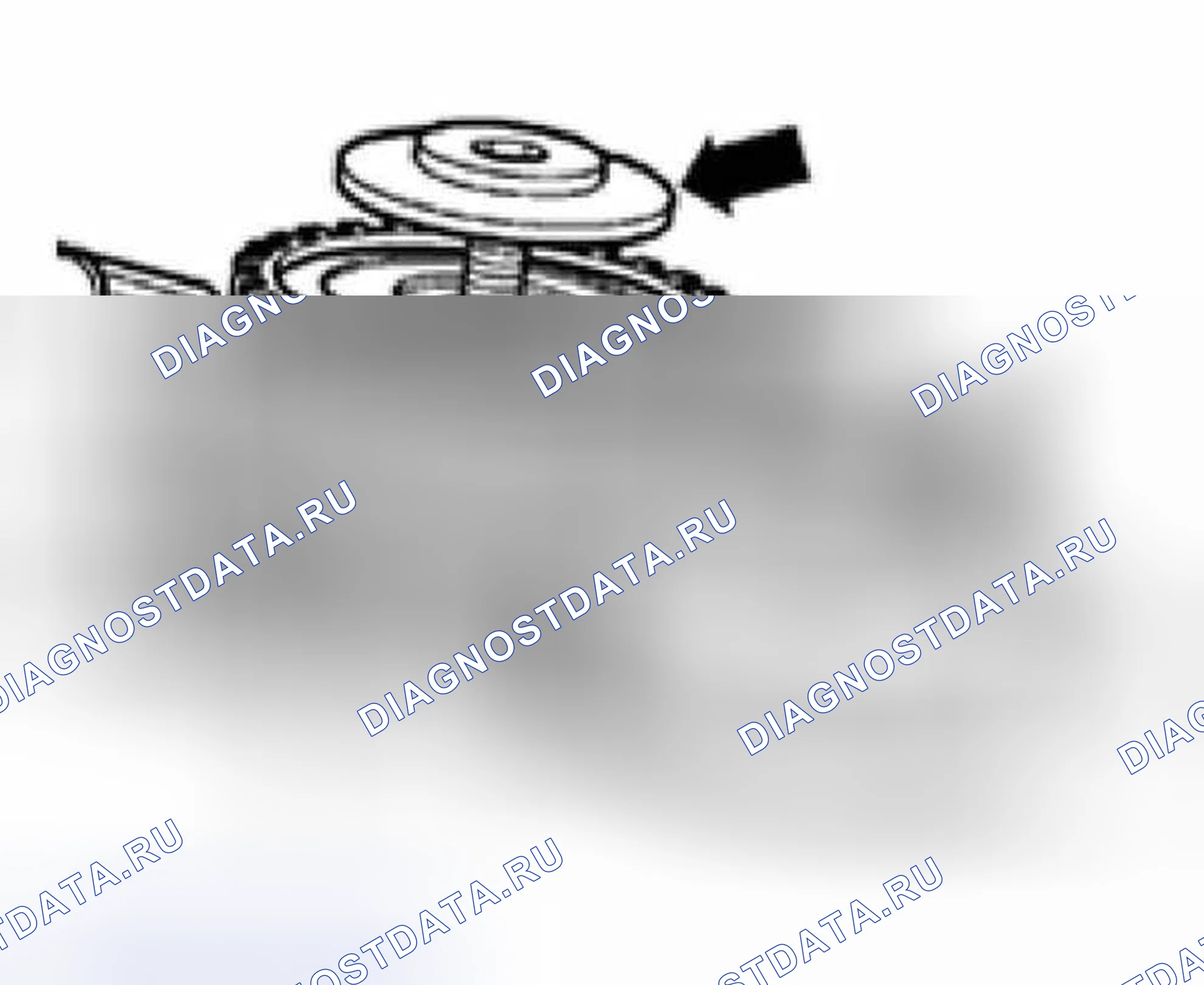 Рис. 10: Положение установки тарельчатой пружины для крепежных болтов шестерни и синхронной ступицы 5-й передачи. Volkswagen Golf Mk4