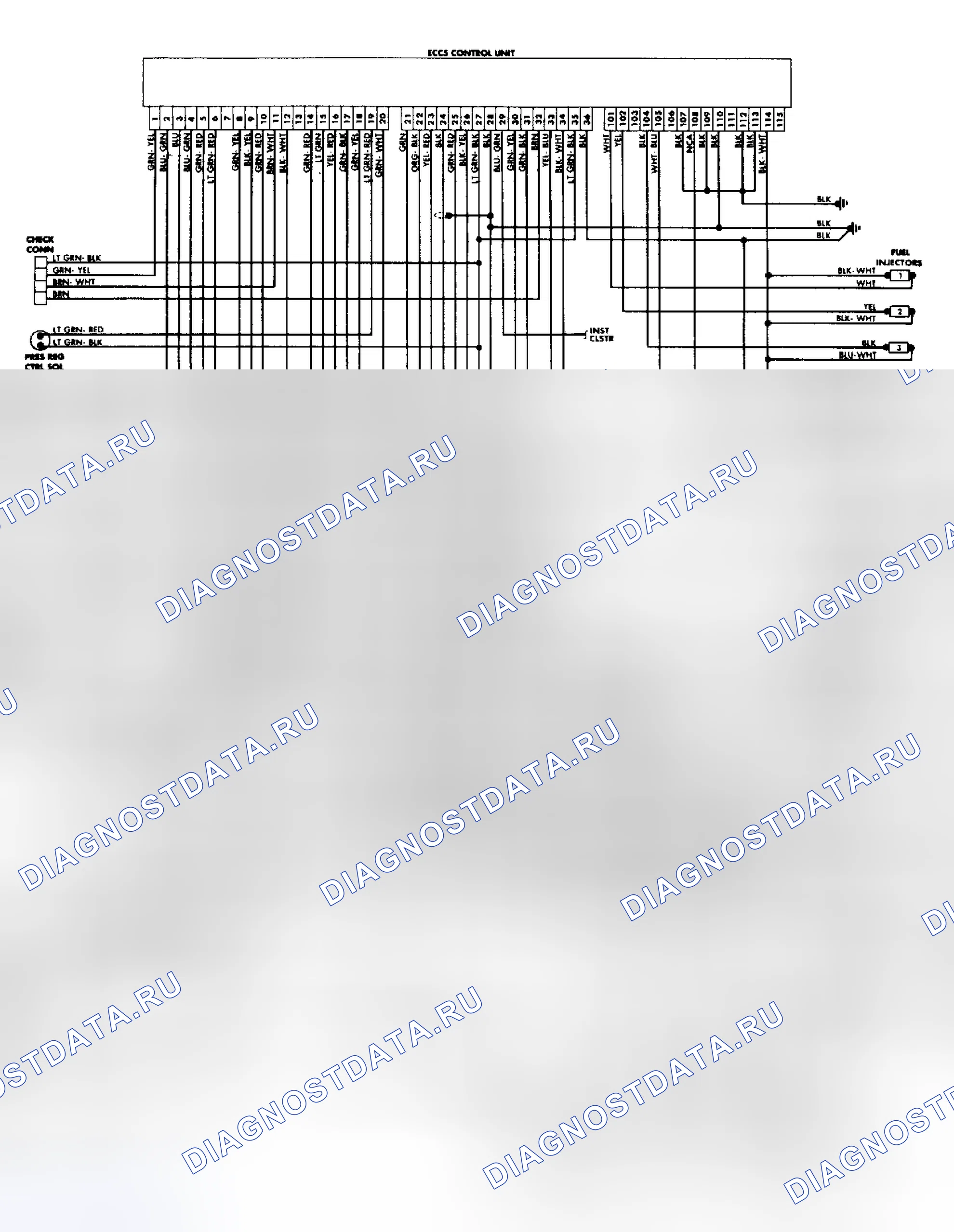 Рис. 18: электросхема системы ECCS Stanza. Nissan Stanza II