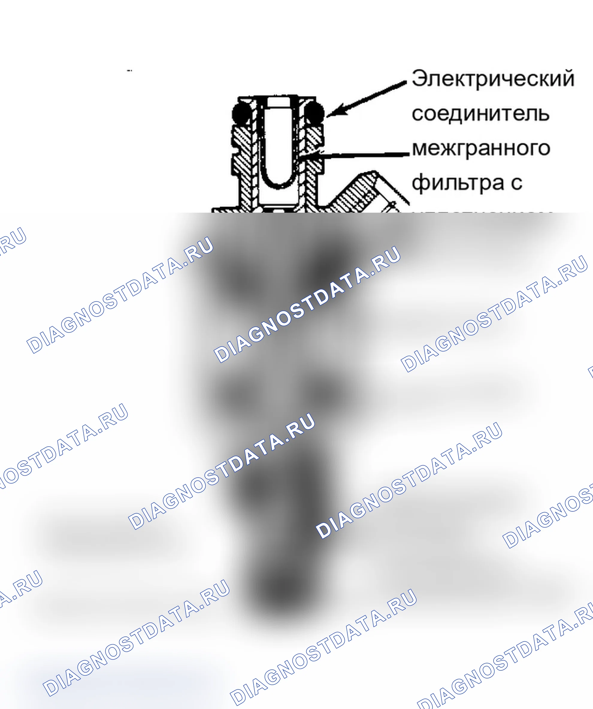 Рис. 59: Вид топливной форсунки в разрезе. Mercury Sable I