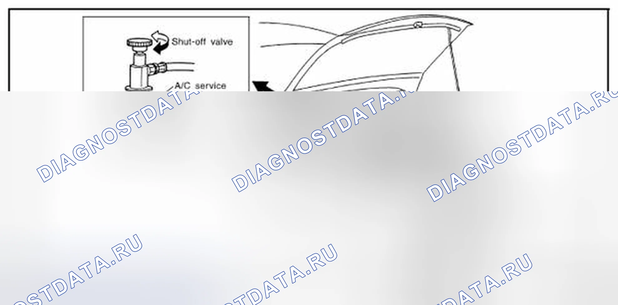 Рис. 143: Выгрузка хладагента. Nissan Altima L33