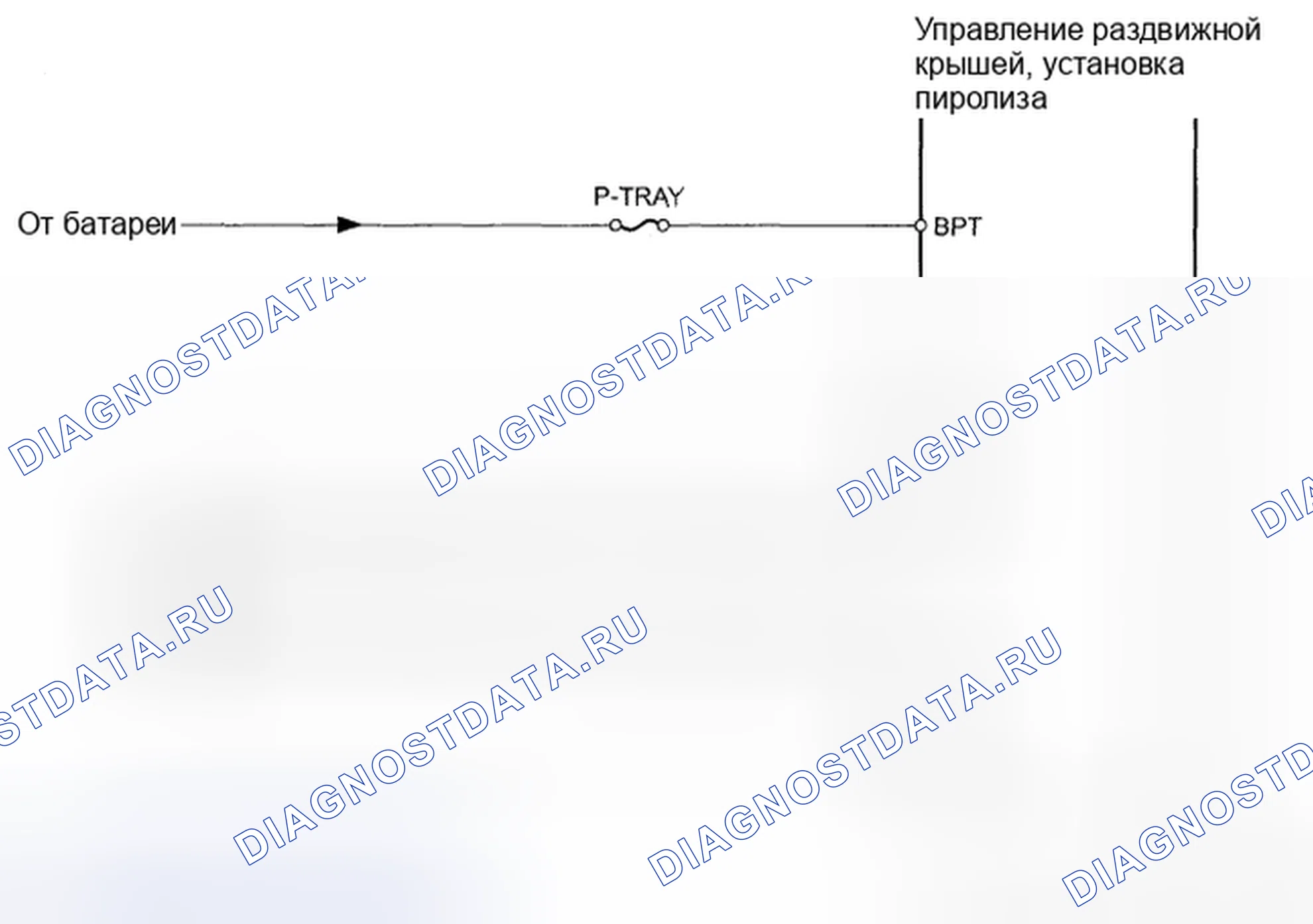 Рис. 68: Электрическая схема двигателя с разомкнутым лотком в упаковке. Honda CR-V VI