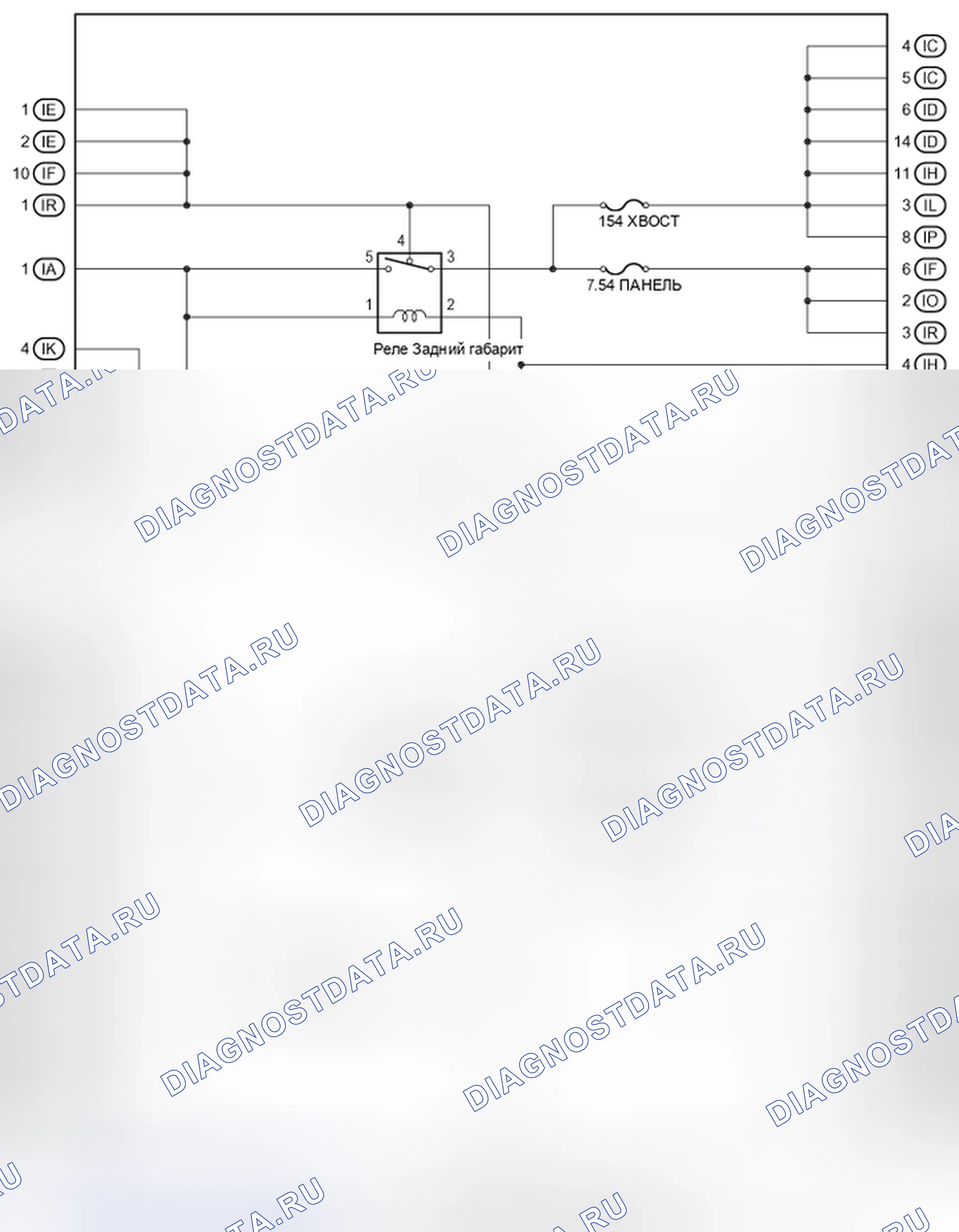 Рис. 306: Схема внутренней цепи J / B приборной панели (1 из 3). Toyota Camry XV40