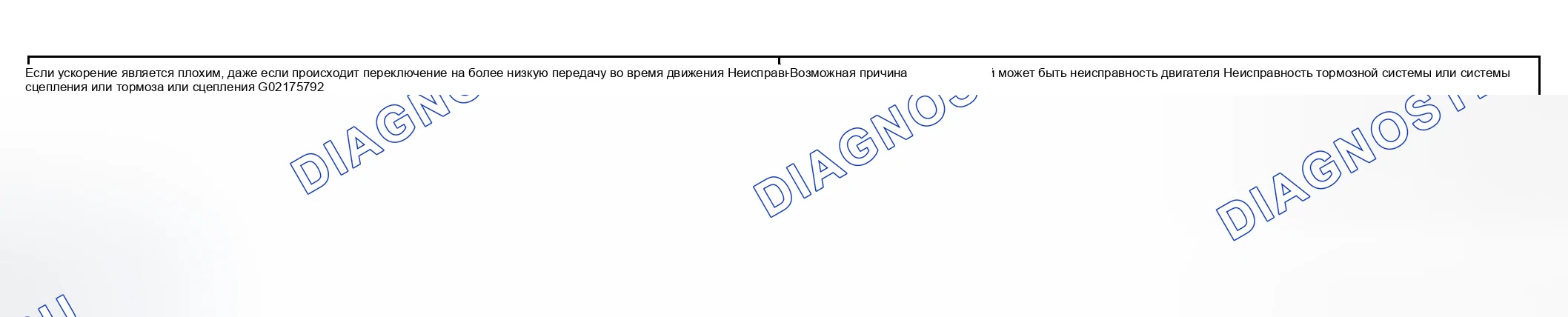 Рис. 78: Таблица возможных причин плохого ускорения. Hyundai Elantra III