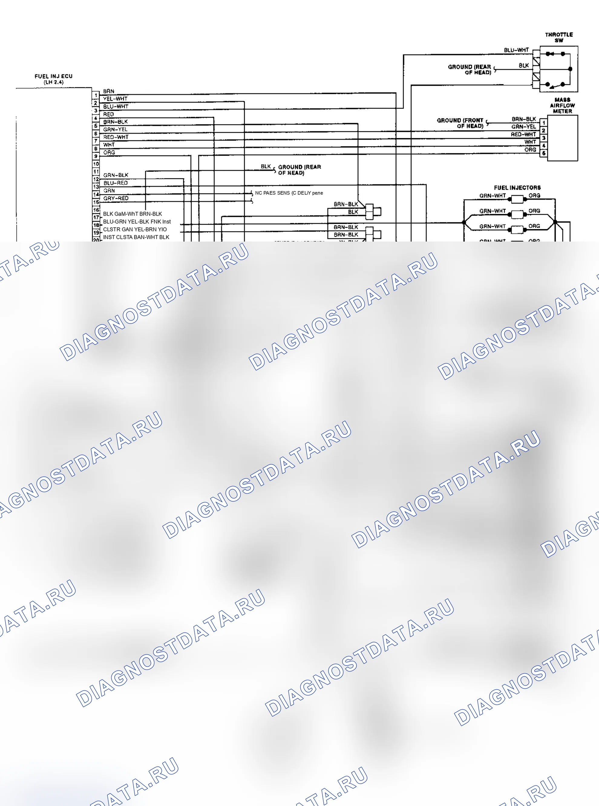 Рис. 1: электросхема (240 2.3L LH Jetronic 2.4). Volvo 960 I