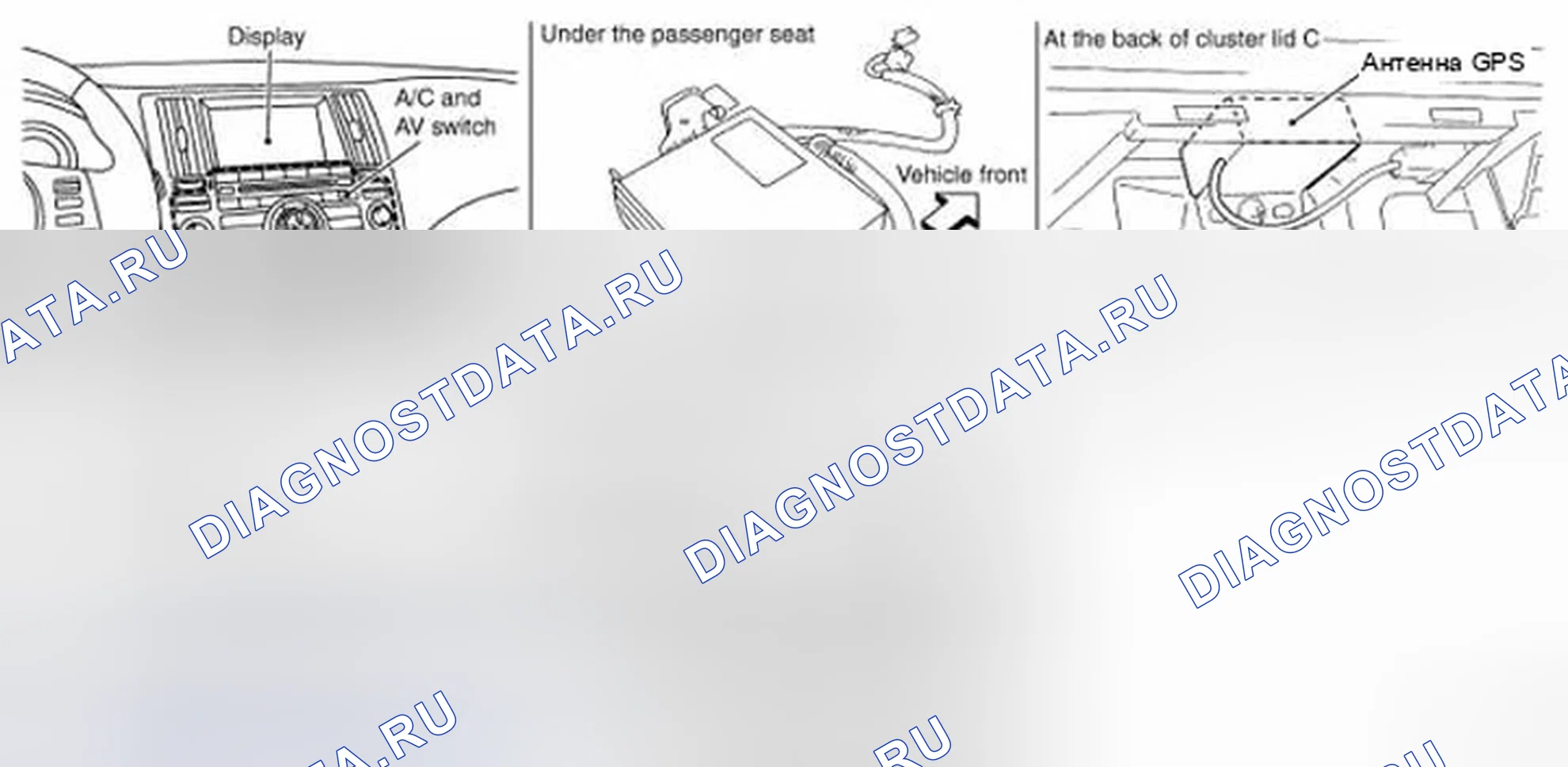 Рис. 142: Расположение компонентов. Infiniti FX45 I рестайлинг