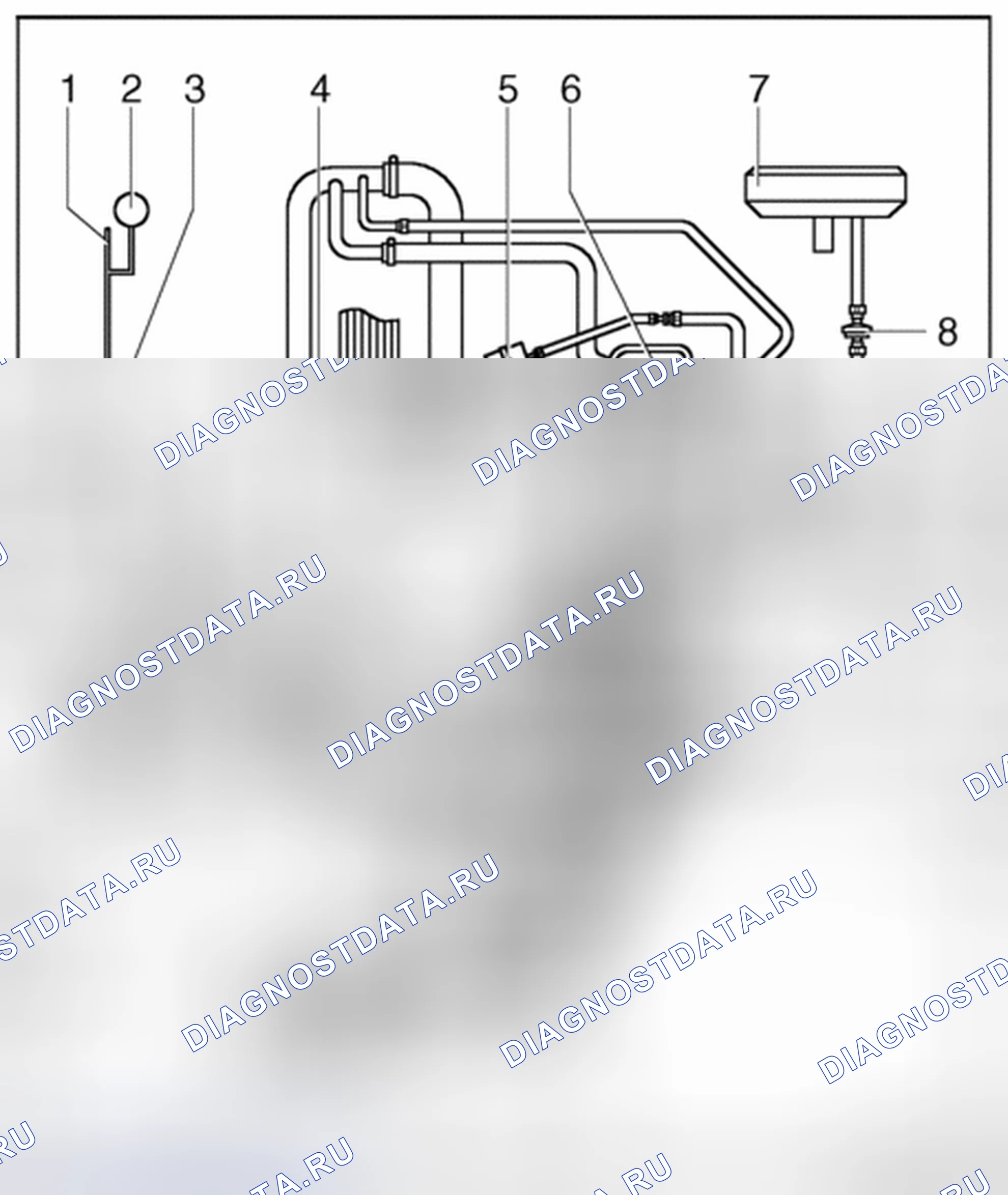 Рис. 462: Система турбонаддува отработавших газов (код двигателя AWP, AWW), обзор. Volkswagen Golf Mk4