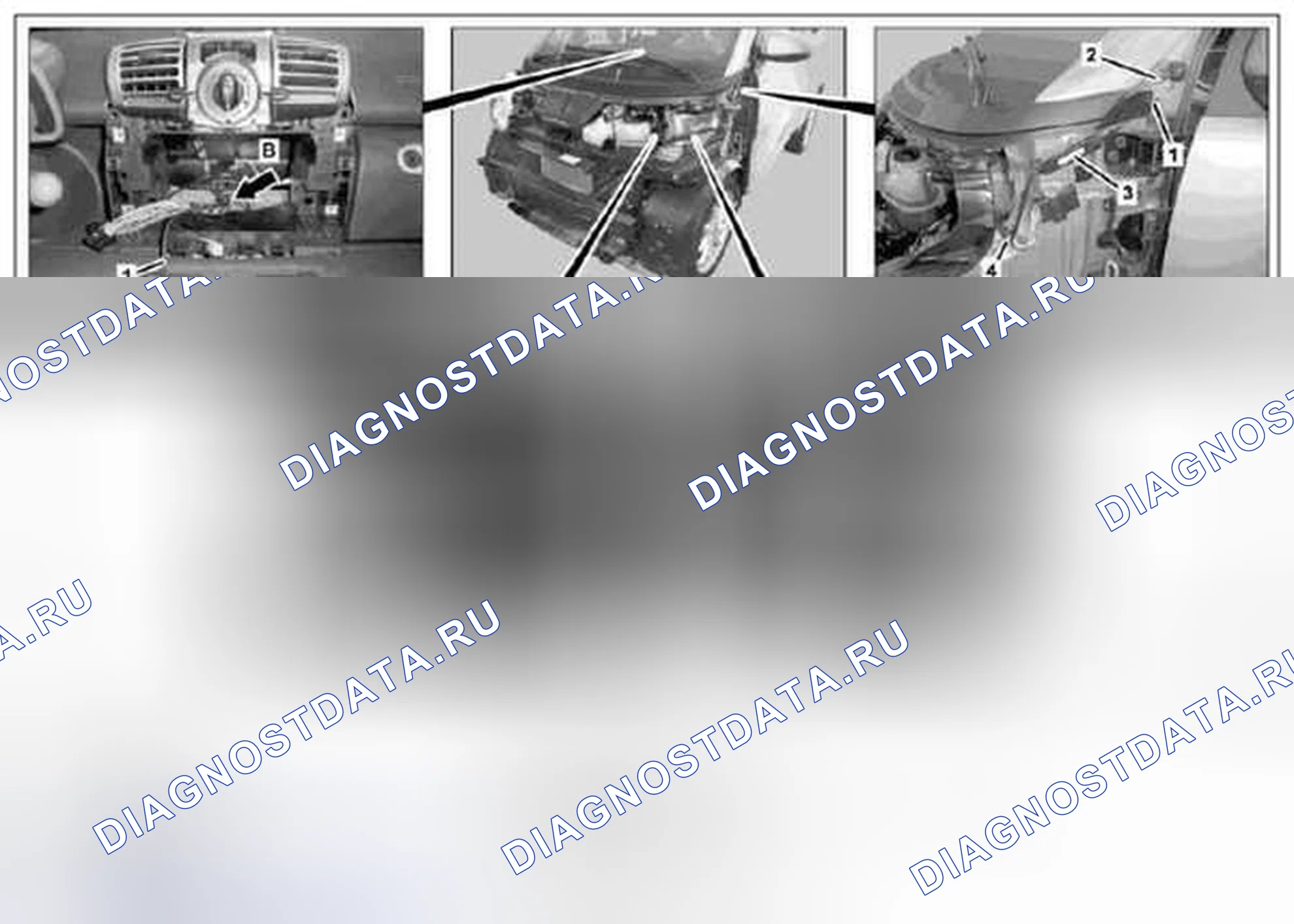 Рис. 73: Демонтаж / монтаж антенного кабеля - AR82,62-P-1200MCC. Kia Soul I