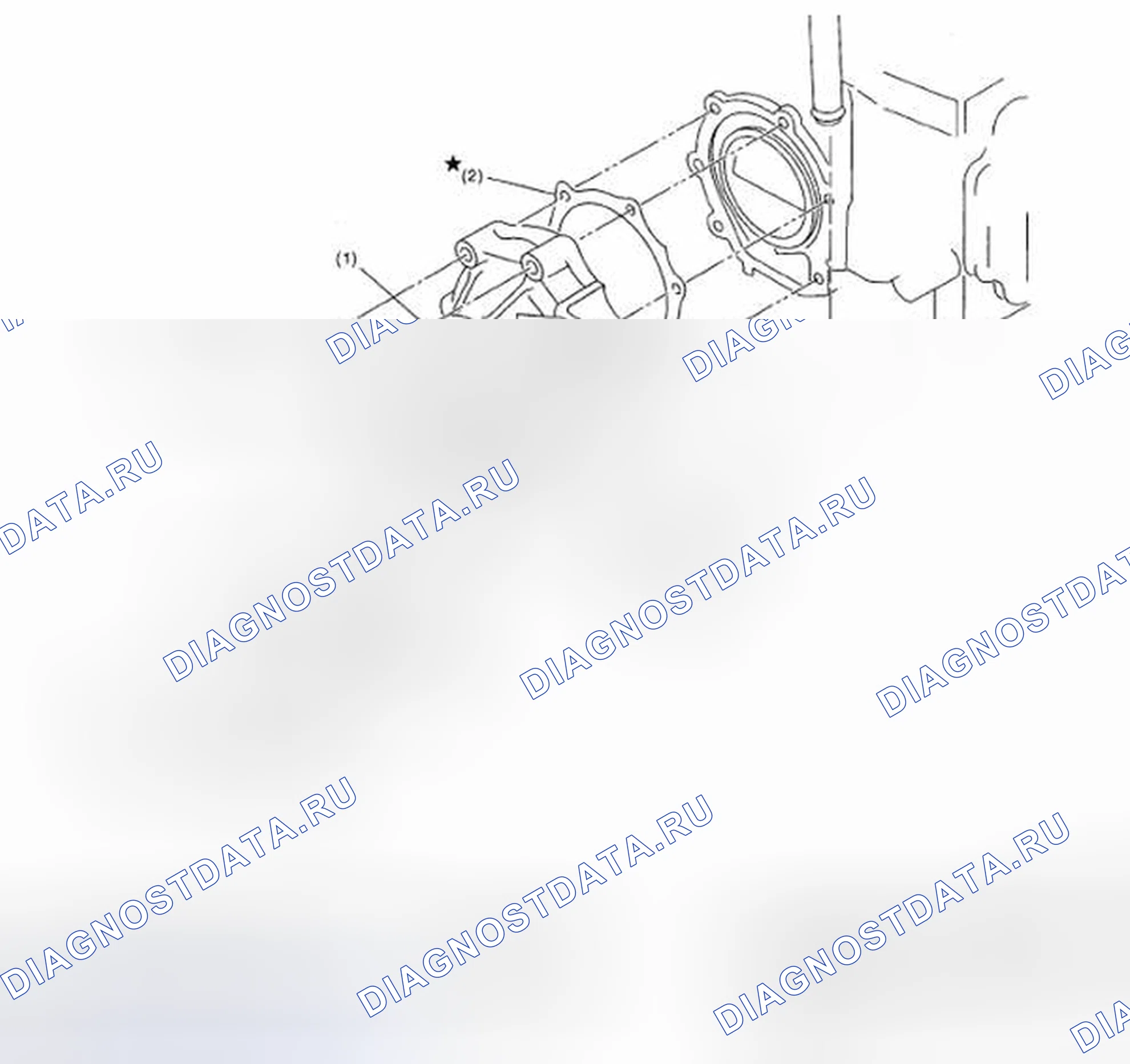 Рис. 16: Идентификация компонентов водяного насоса. Subaru Impreza GD/GC/GG рестайлинг 2