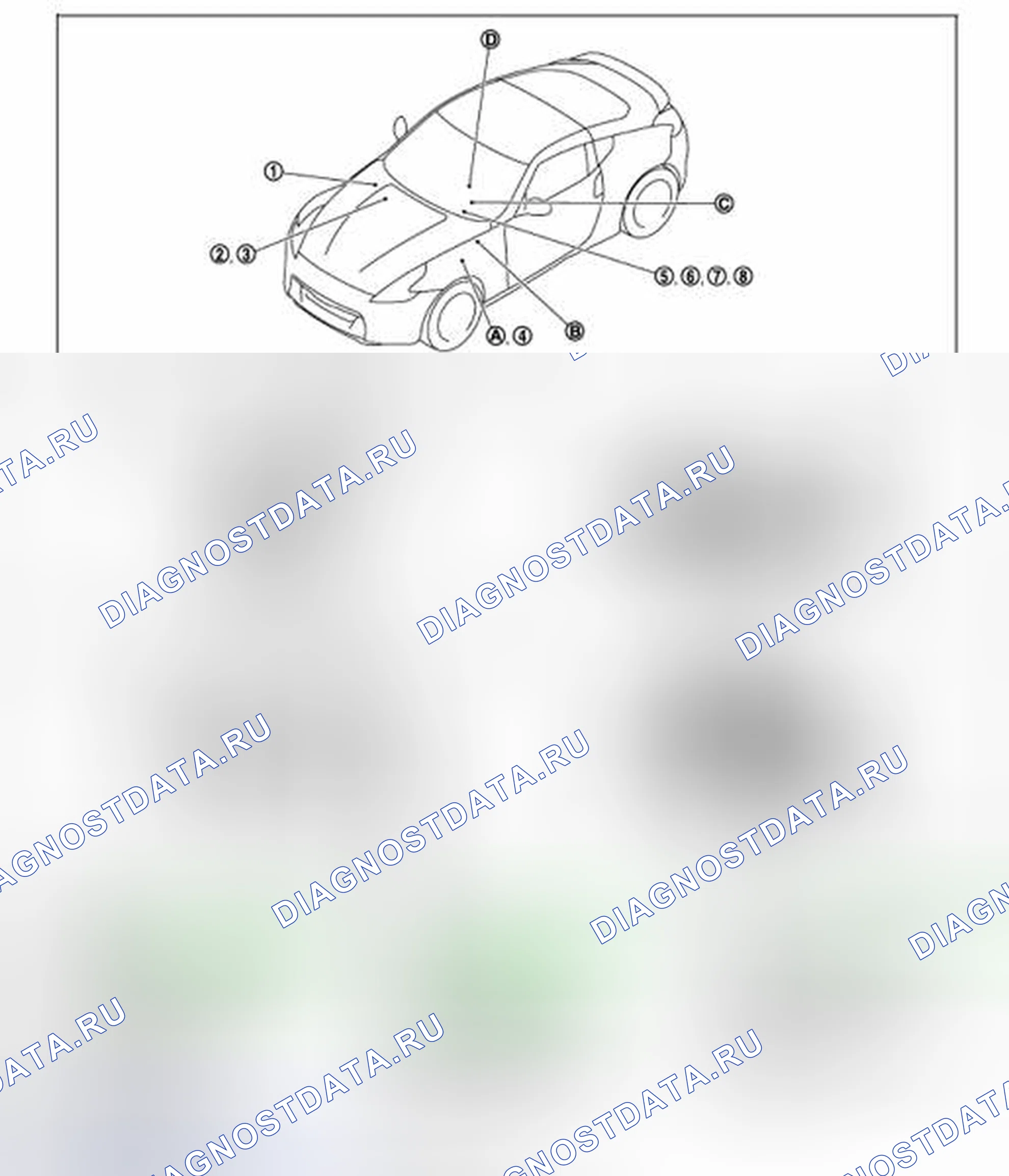 Рис. 78: Расположение компонентов. Honda MDX I