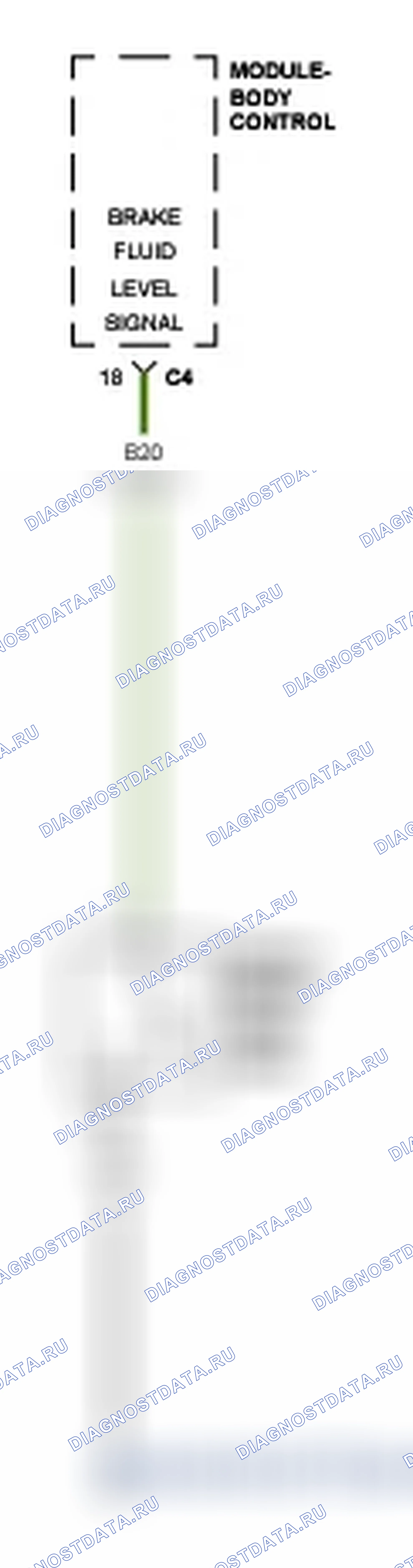 Рис. 116: C1006-15-ВХОД УРОВНЯ ТОРМОЗНОЙ ЖИДКОСТИ - КОРОТКОЕ ЗАМЫКАНИЕ ЦЕПИ НА БАТАРЕЮ ИЛИ ОБРЫВ. Dodge Dart PF