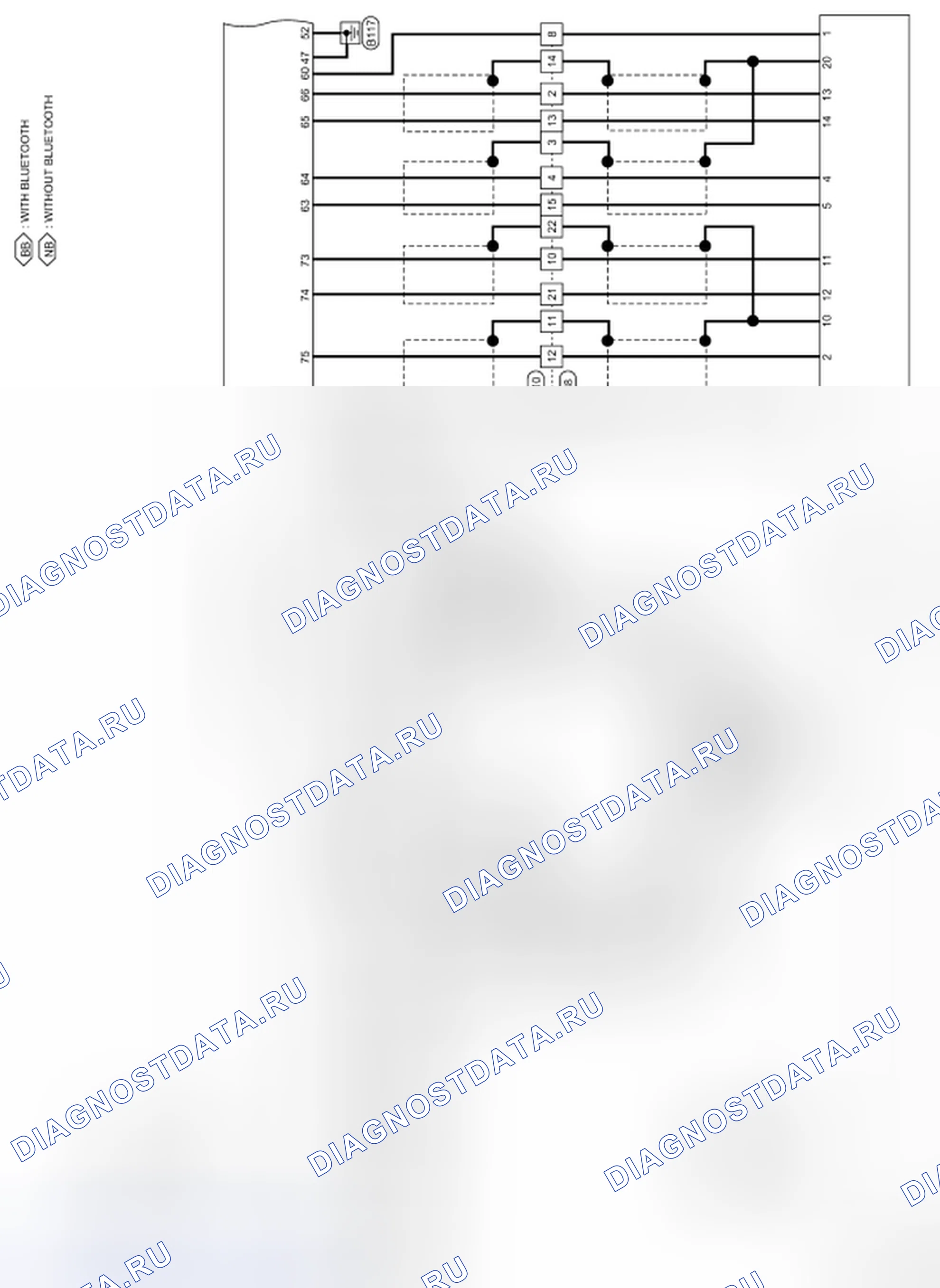 Рис. 104: Схема подключения аудиоустройства (2 из 3). Nissan Altima L32