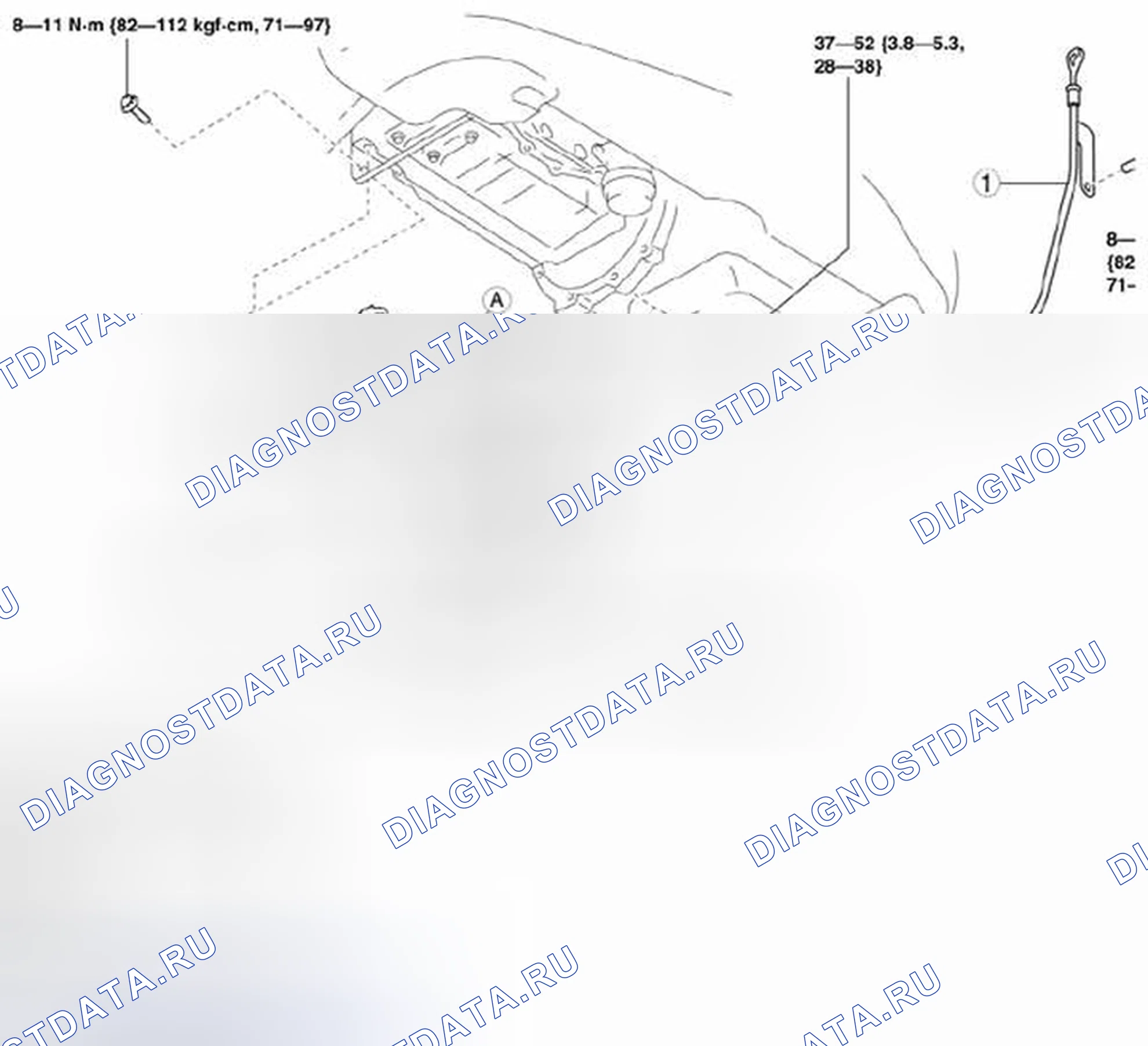 Рис. 10: Масляный поддон со спецификациями крутящего момента. Mazda 3 BL рестайлинг