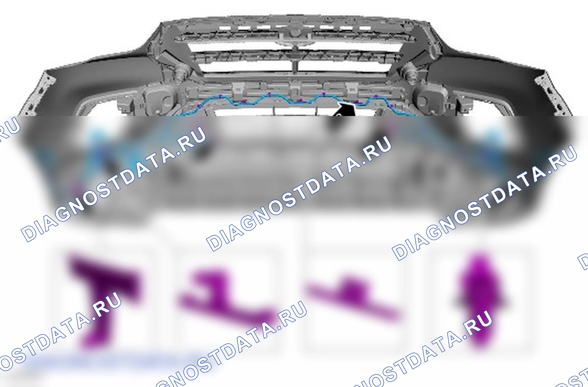 Разборка и сборка кожуха переднего бампера. Ford Kuga II