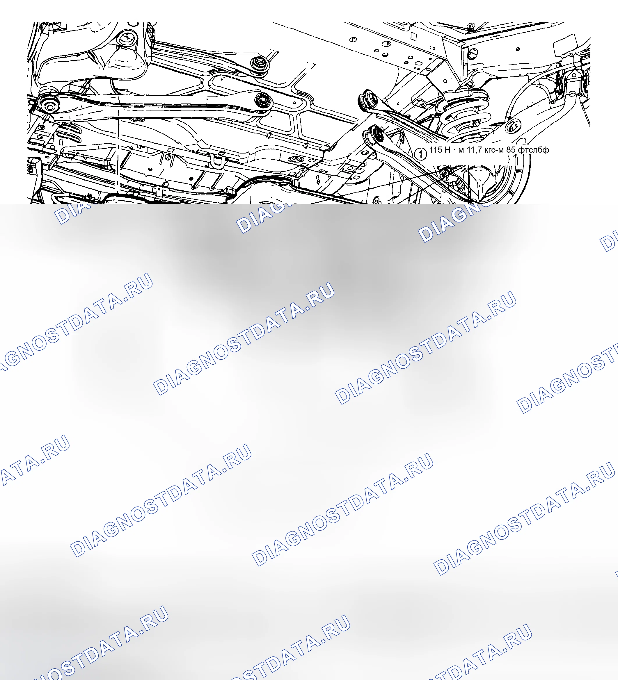 Рис. 20: Задний подрамник. Mazda Tribute I рестайлинг