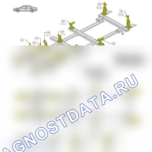 Проверка кузова: стапель CELETTE — c4fp01cd. Citroen C4 I