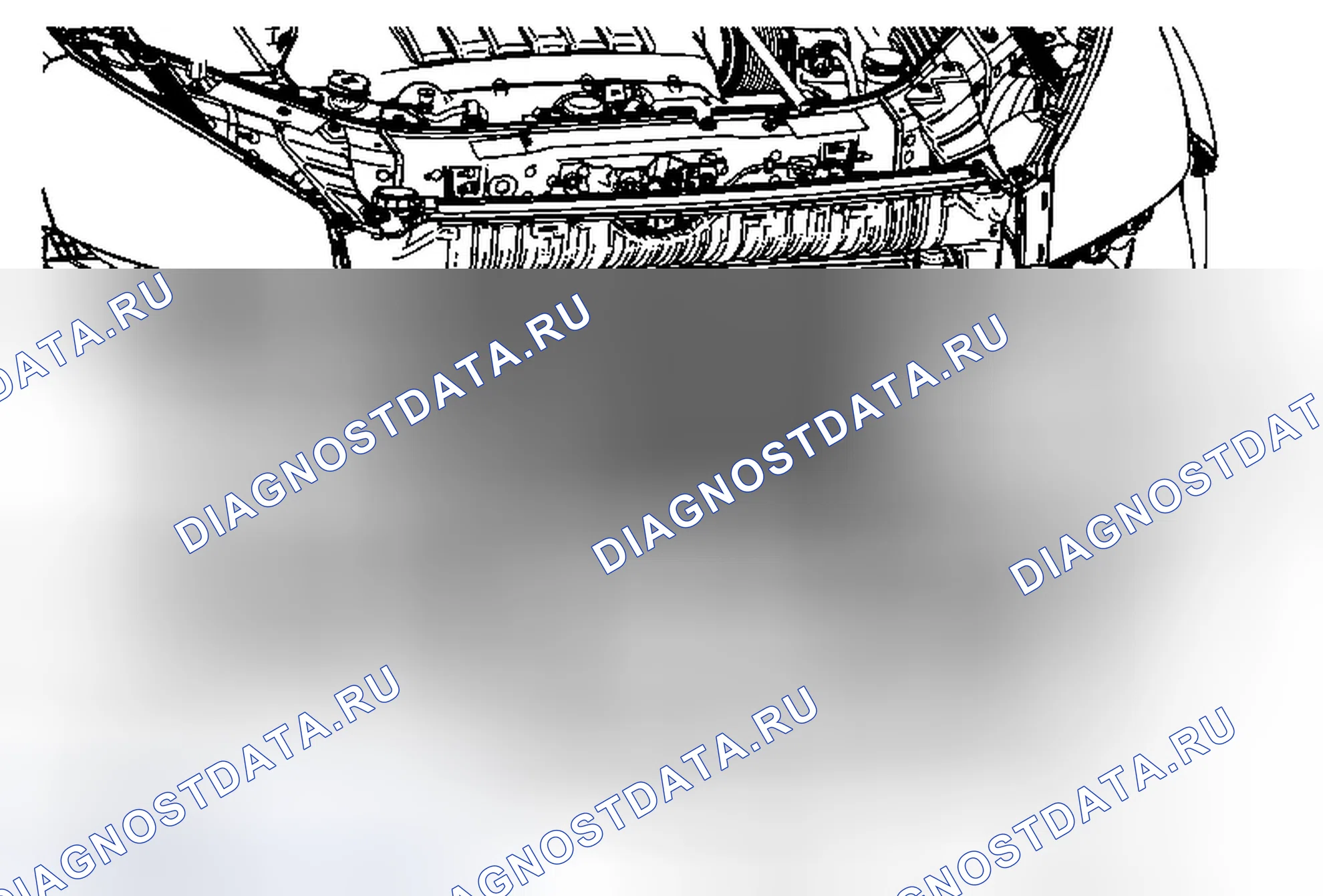 Рис. 9: Замена воздушной перегородки радиатора и дефлектора. GMC Acadia I рестайлинг