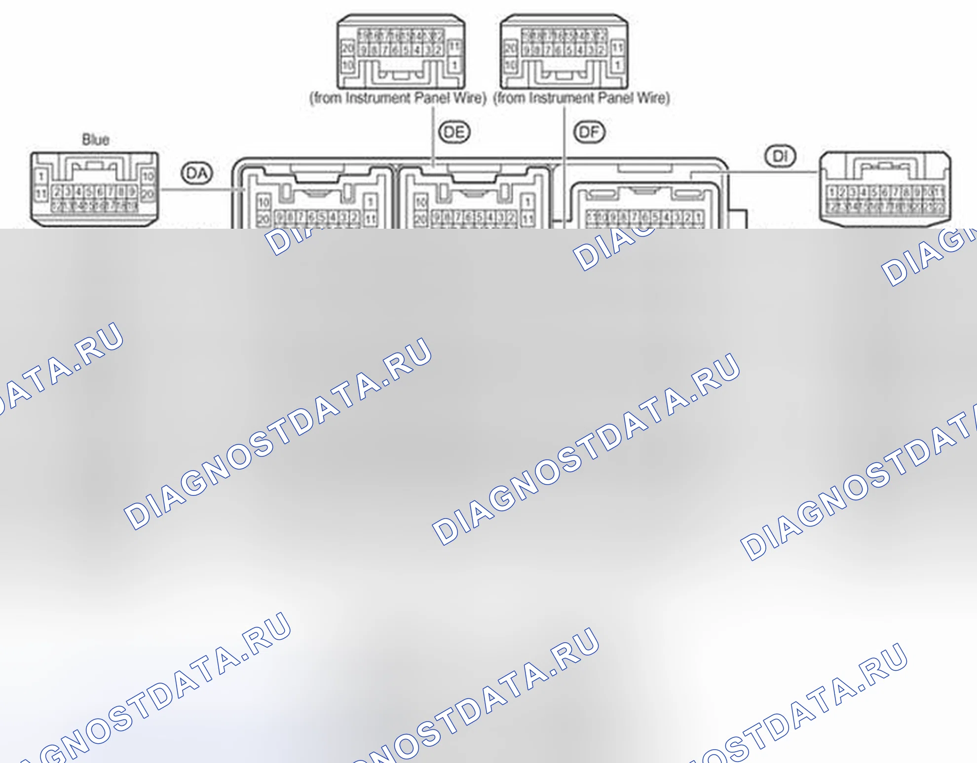 Рис. 111: Расположение разъемов J / B на стороне драйвера. Toyota Avalon XX30 рестайлинг