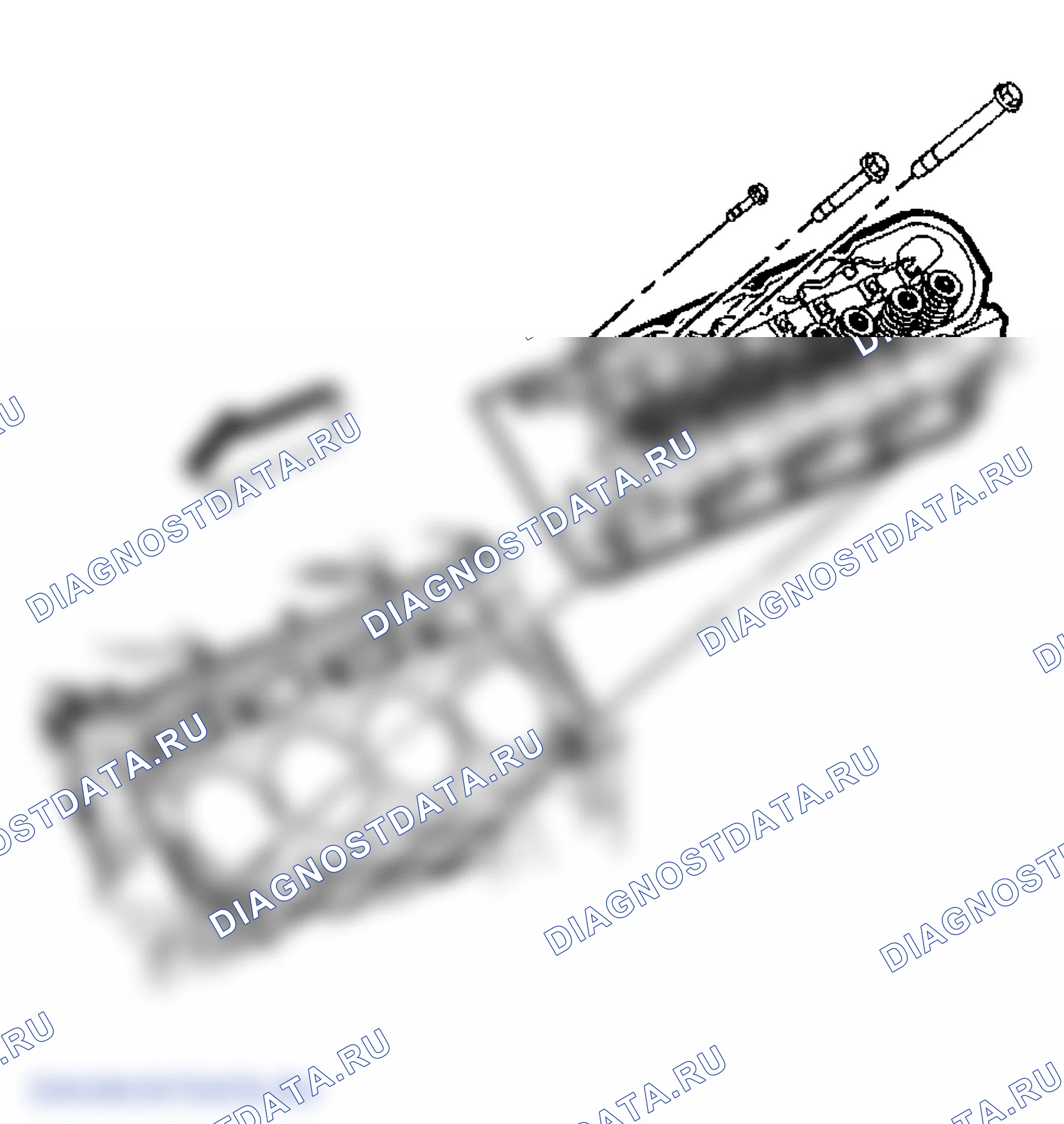 Рис. 1171: Снятие головки цилиндров - слева. GMC Savana Special G3500 