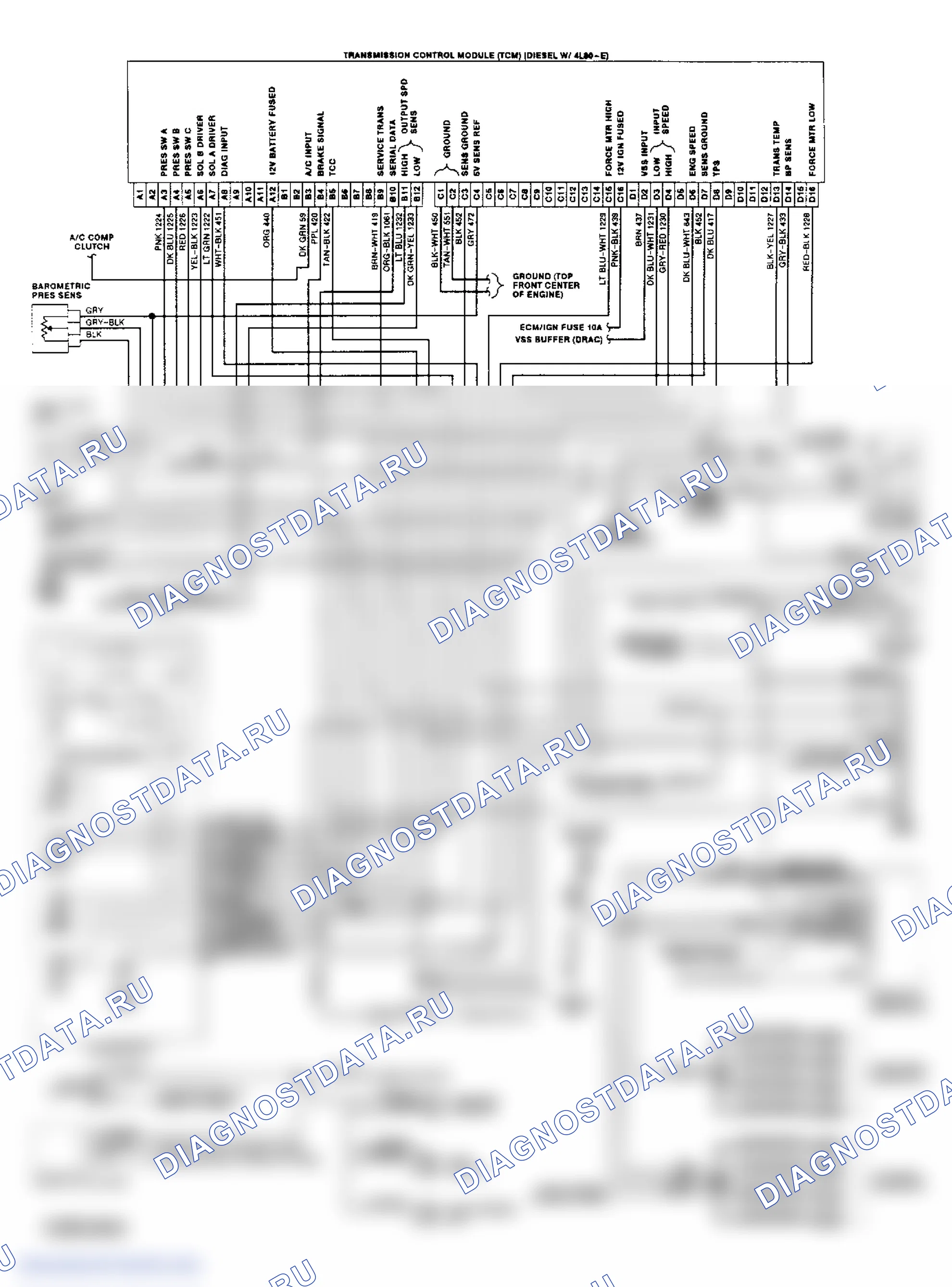 Wiring Diagram ("C" & "K" Series Diesel W/4L80-E Trans.). GMC Pickup C2500 