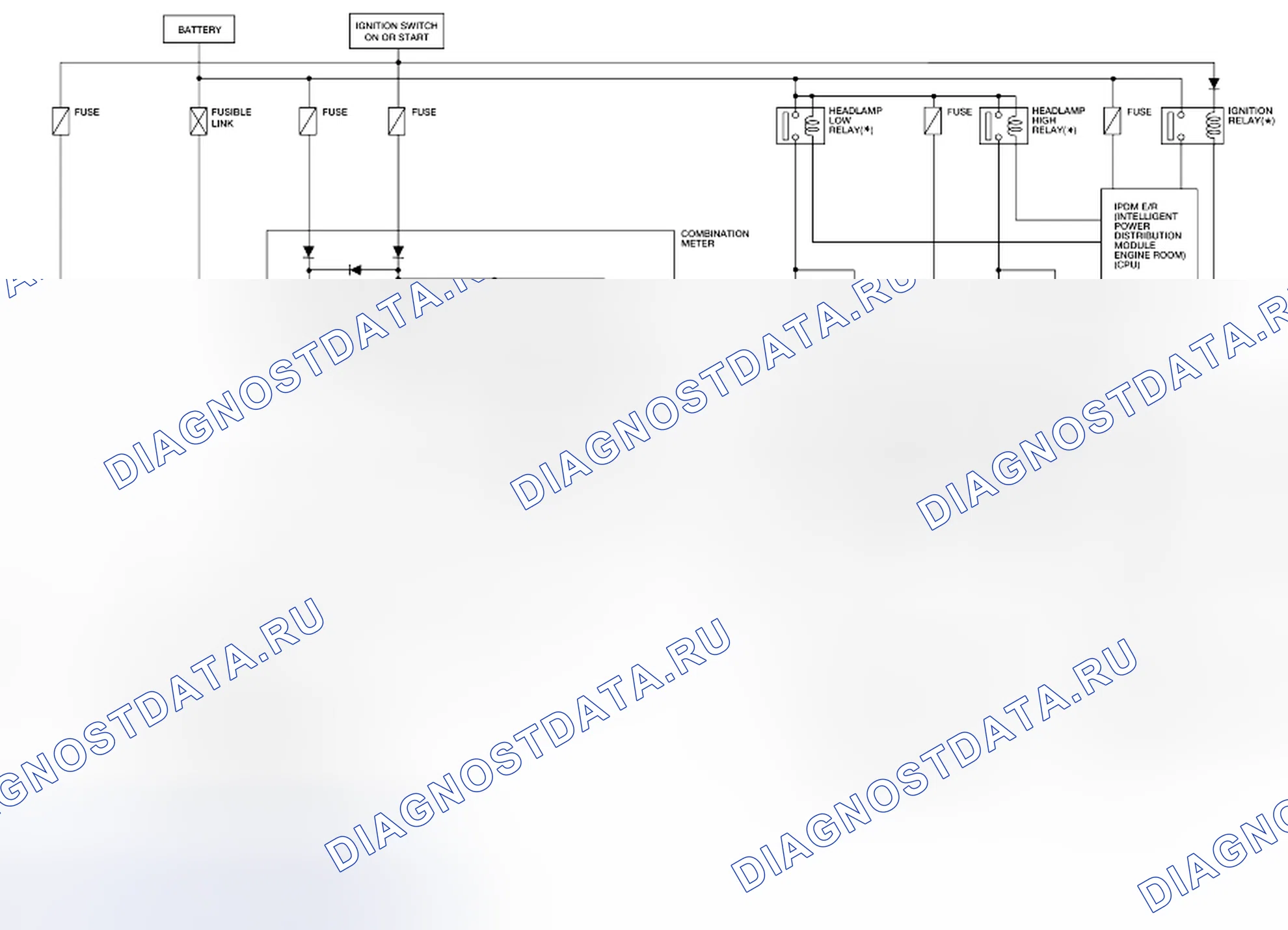 Рис. 3: Фара - принципиальная схема (для Канады). Nissan Frontier D40
