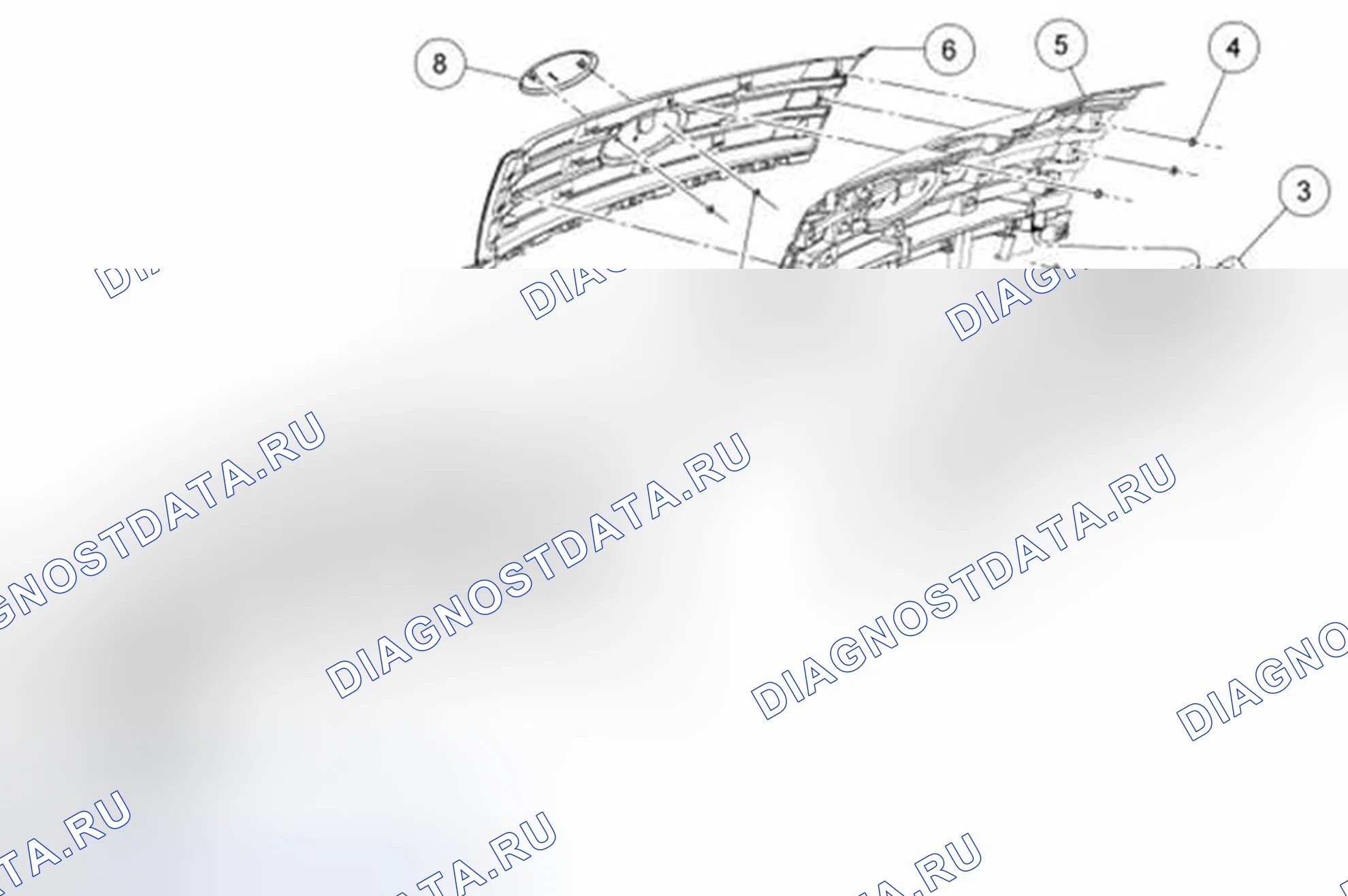 Рис. 21: Краевая радиаторная решетка. Ford Edge I рестайлинг