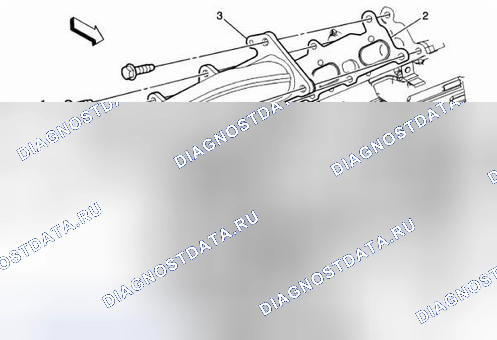 Рис. 19: Замена выпускного коллектора - правая сторона (LAU). Kia Optima I