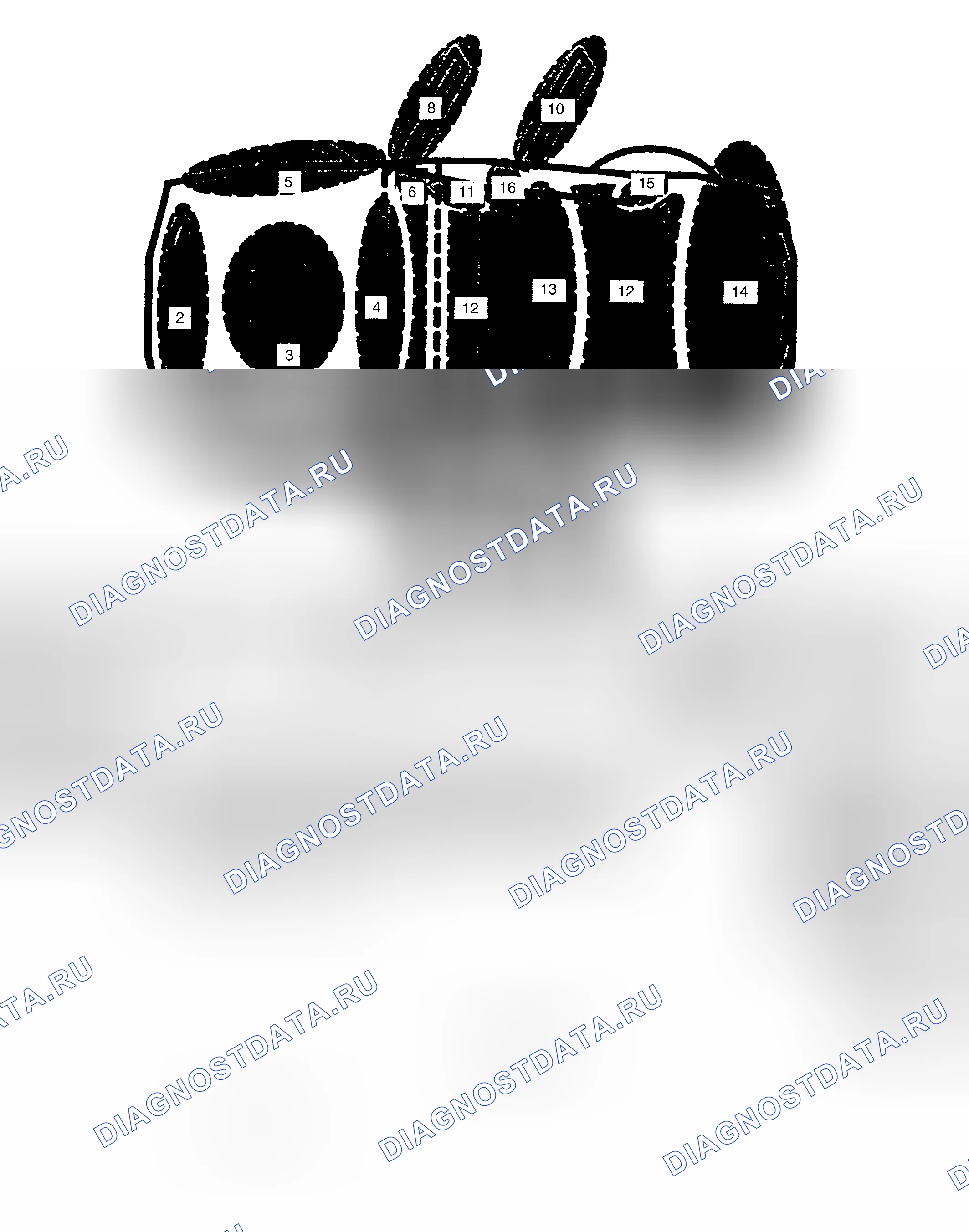 Рис. 2: точки массы и местоположения (2001 и предыдущие модельные годы). Ford Econoline E350 Super Duty 