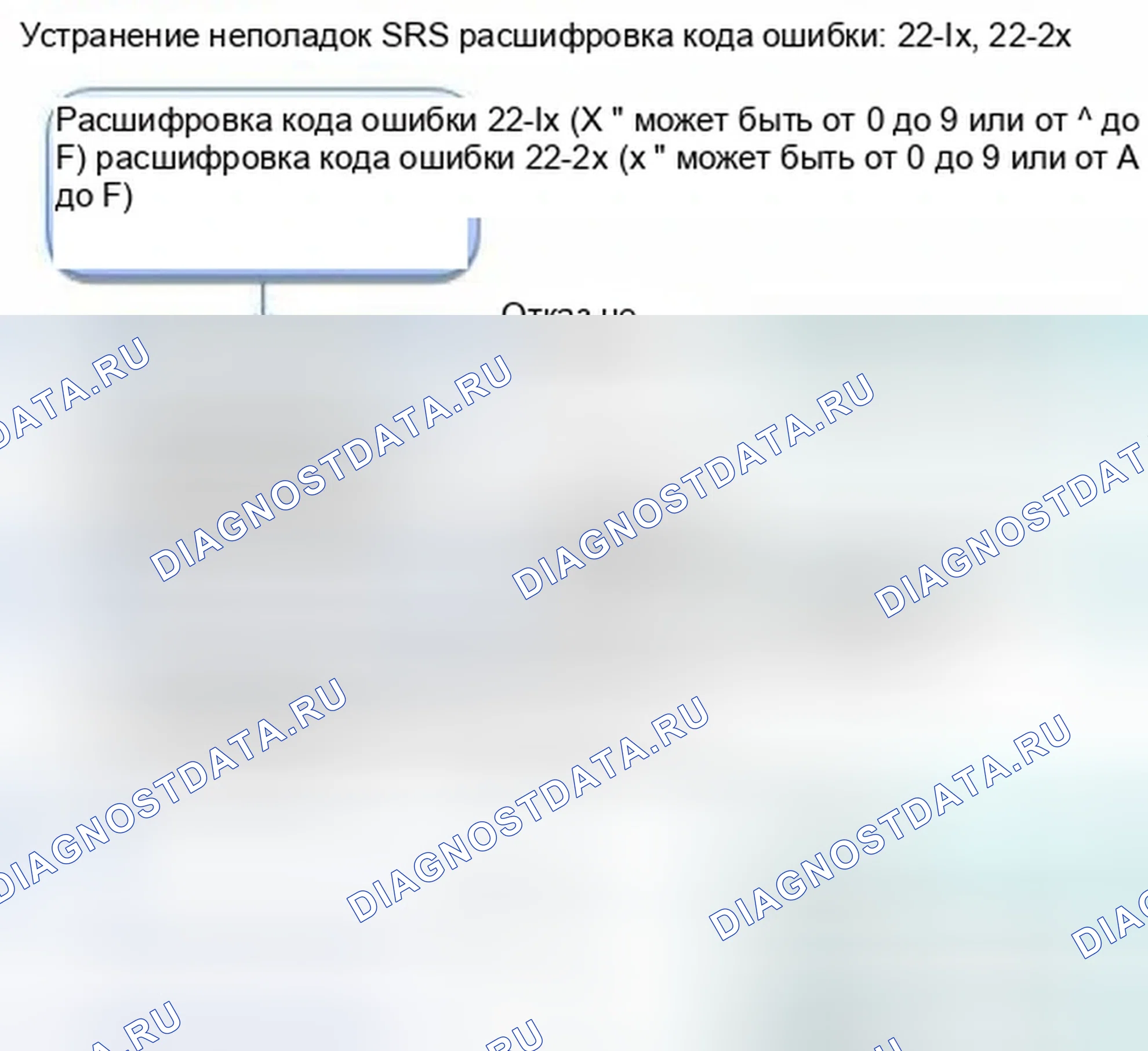Рис. 1114: расшифровка кода ошибки 22-1x (" x " может быть от 0 до 9 или от A до F): Открыто в натяжителе ремня безопасности переднего пассажира; расшифровка кода ошибки. Honda Civic IX