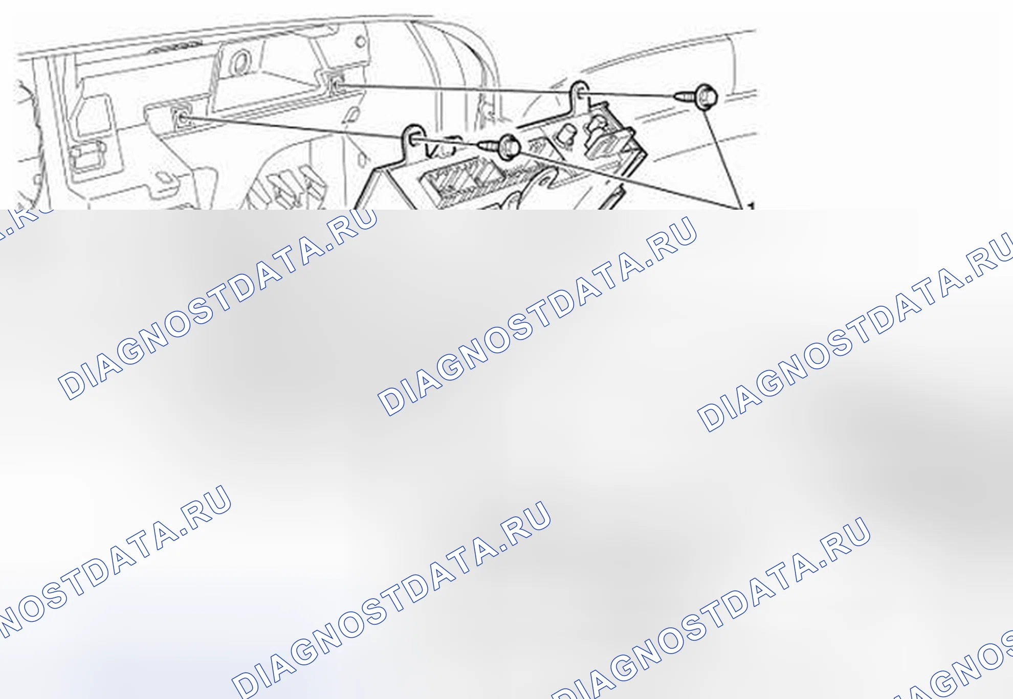 Рис. 19: Замена кронштейна модуля интерфейса связи. Kia Picanto III рестайлинг