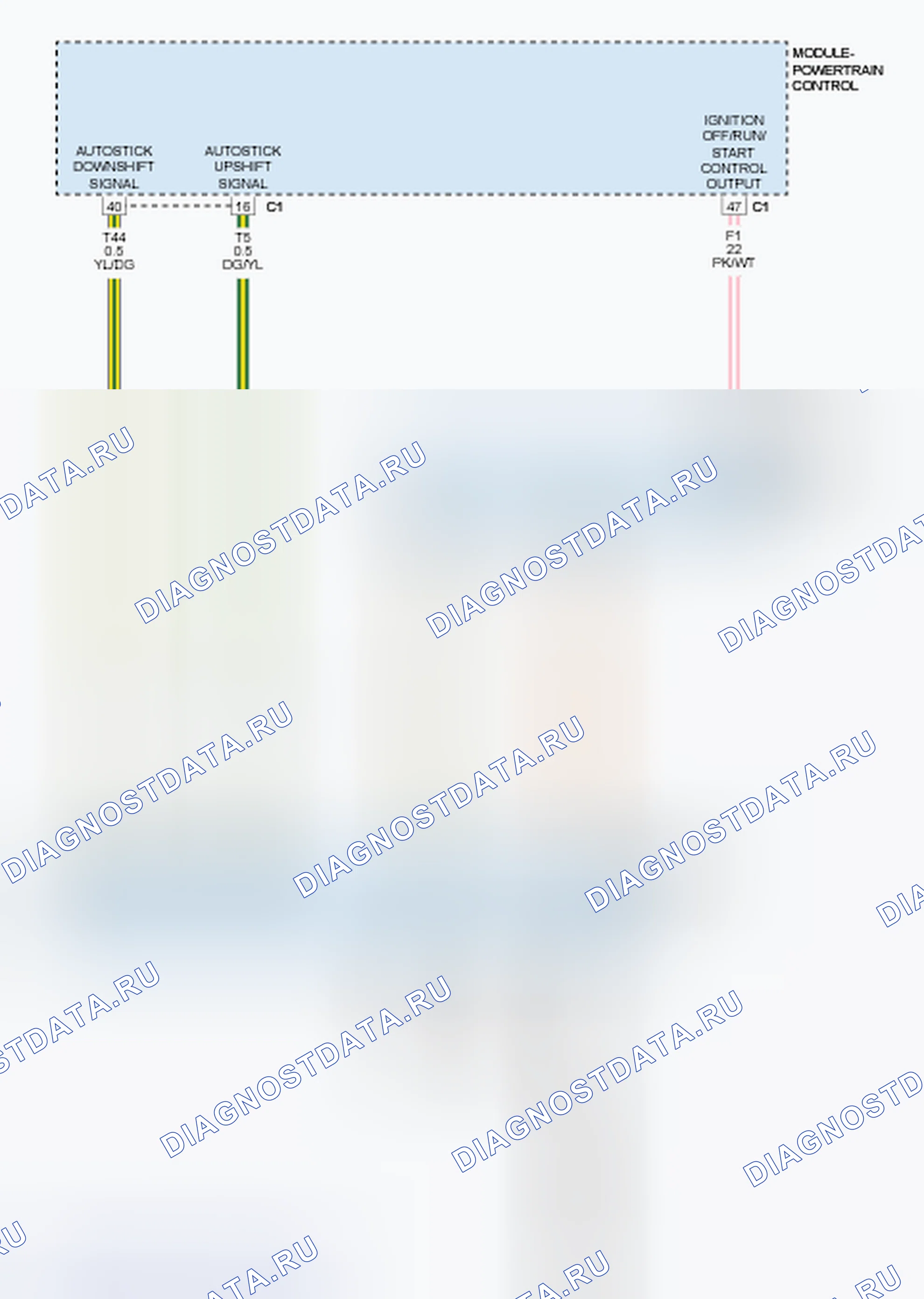 Рис. 857: P0957-AUTOSTICK низкий уровень в цепи. Dodge Journey I рестайлинг