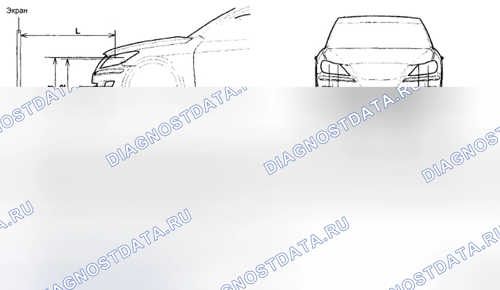 Рис. 32: Точка прицеливания фары и противотуманной фары. Hyundai Genesis I