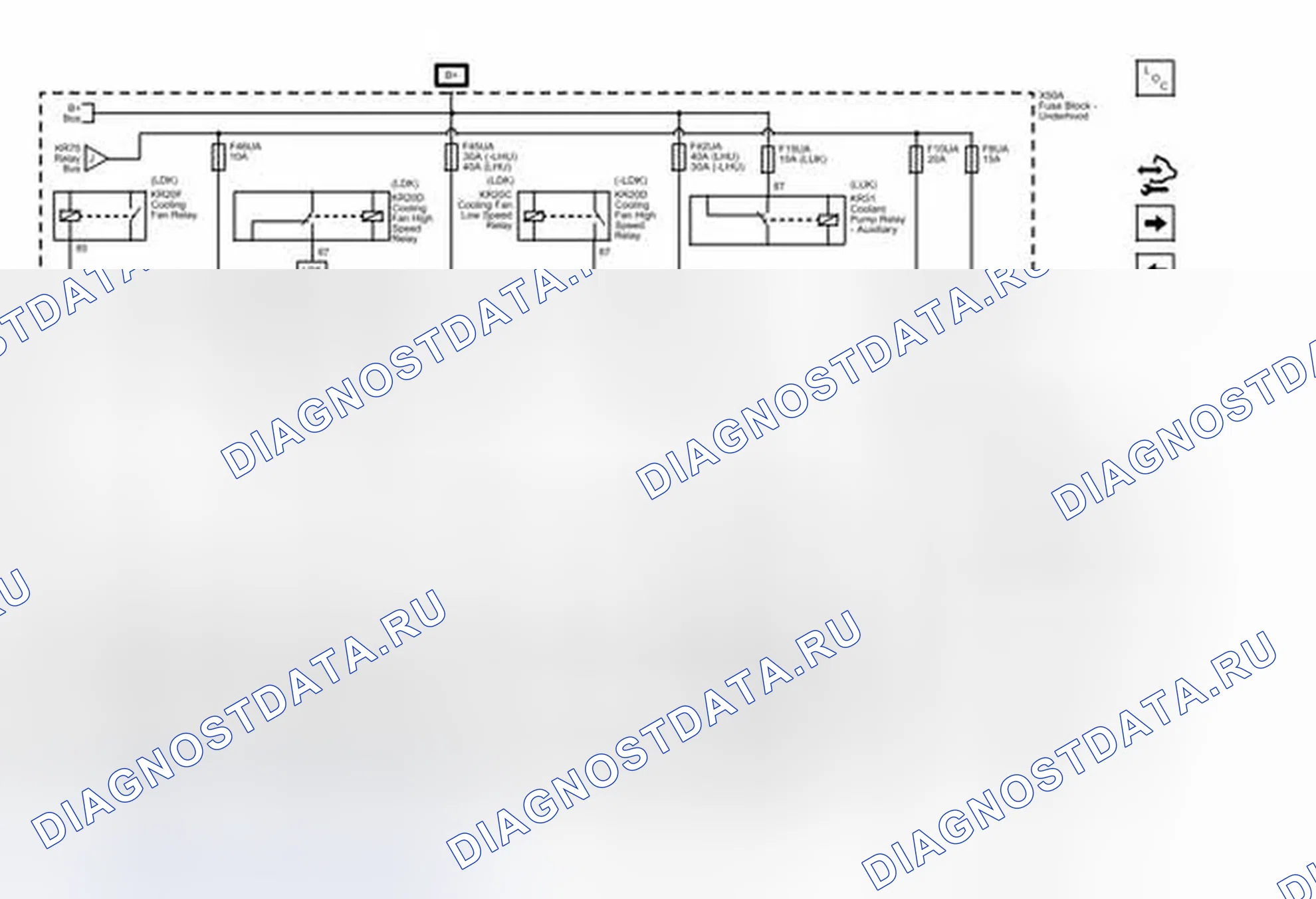 Рис. 37: Предохранители F8UA, F10UA, F15UA, F42UA, F45UA и F46UA. Buick LaCrosse II рестайлинг