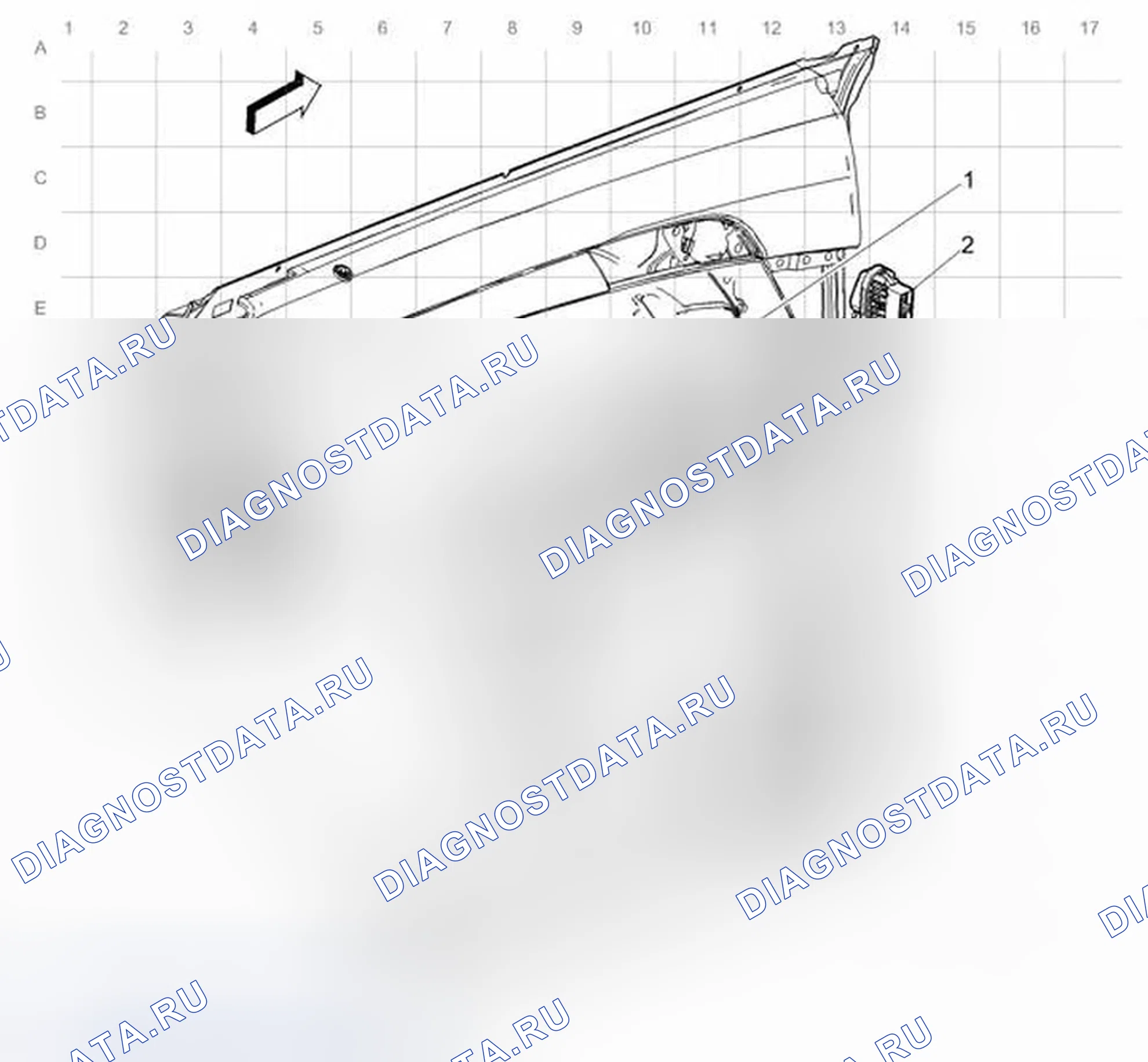 Рис. 37: Прокладка кабелей левой задней двери. Chevrolet Captiva I рестайлинг 2