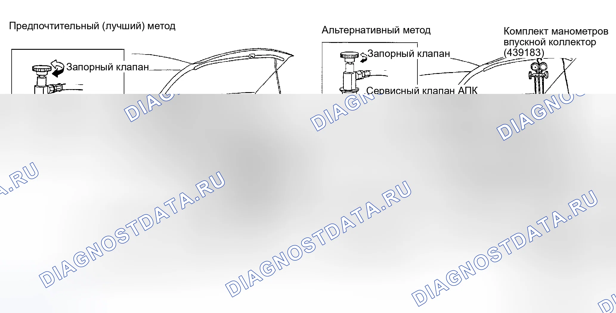 Рис. 245: Система откачки и заправка хладагента. Nissan Maxima A33