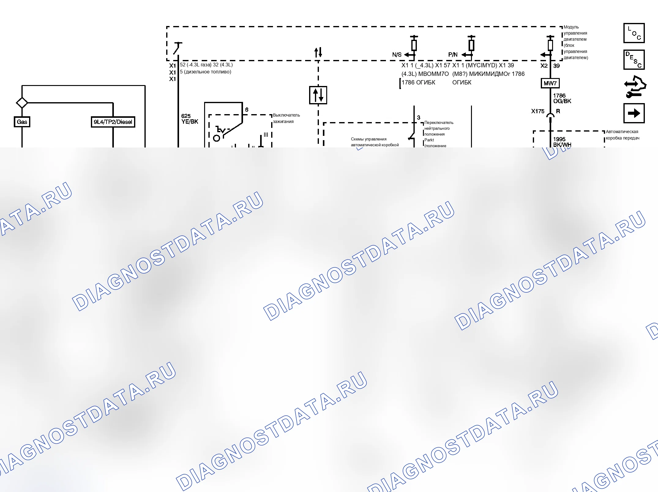 Рис. 1: Схема пусковой и зарядной проводки. GMC Sierra 2500 HD 