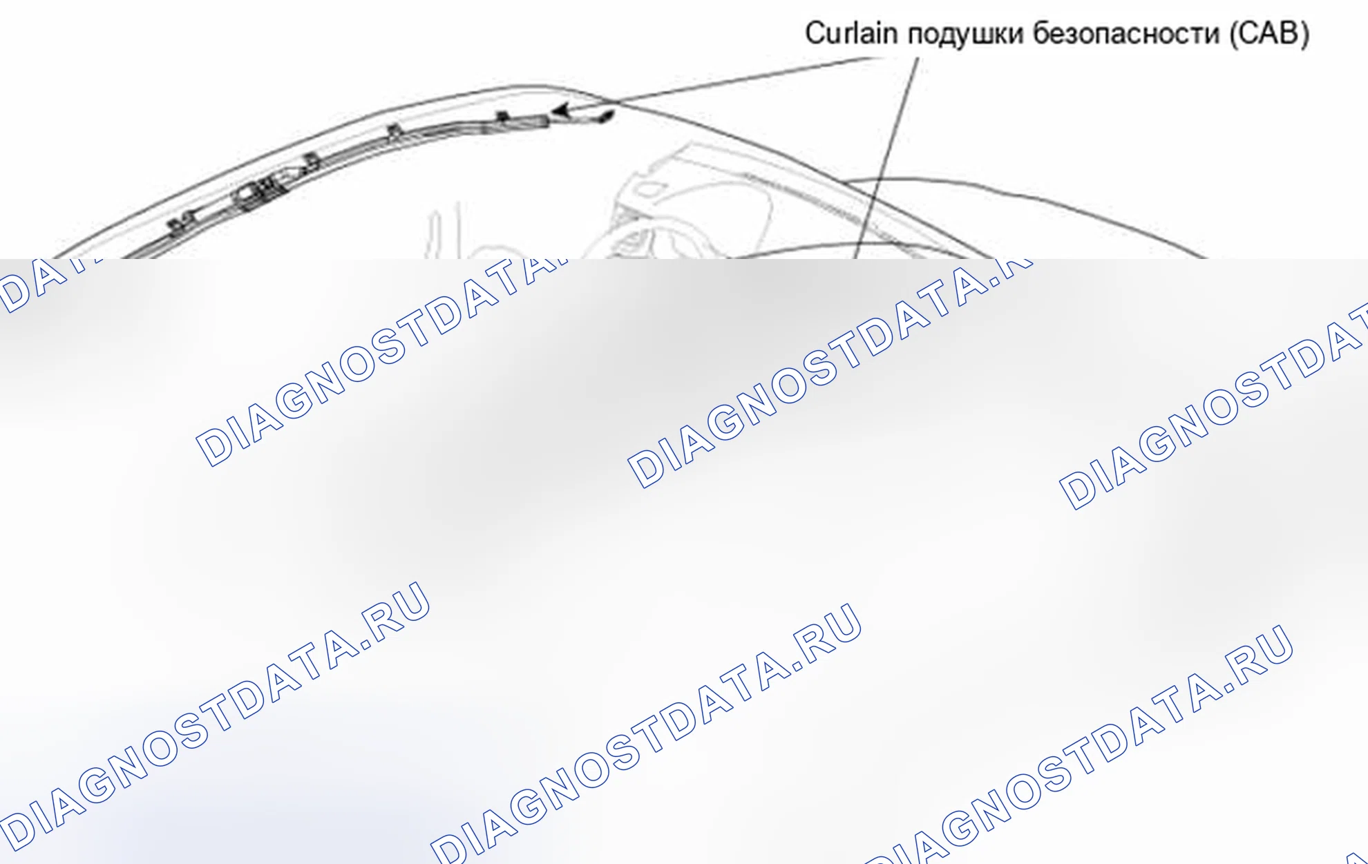 Рис. 21: Навесная подушка безопасности (CAB). Kia Optima III рестайлинг